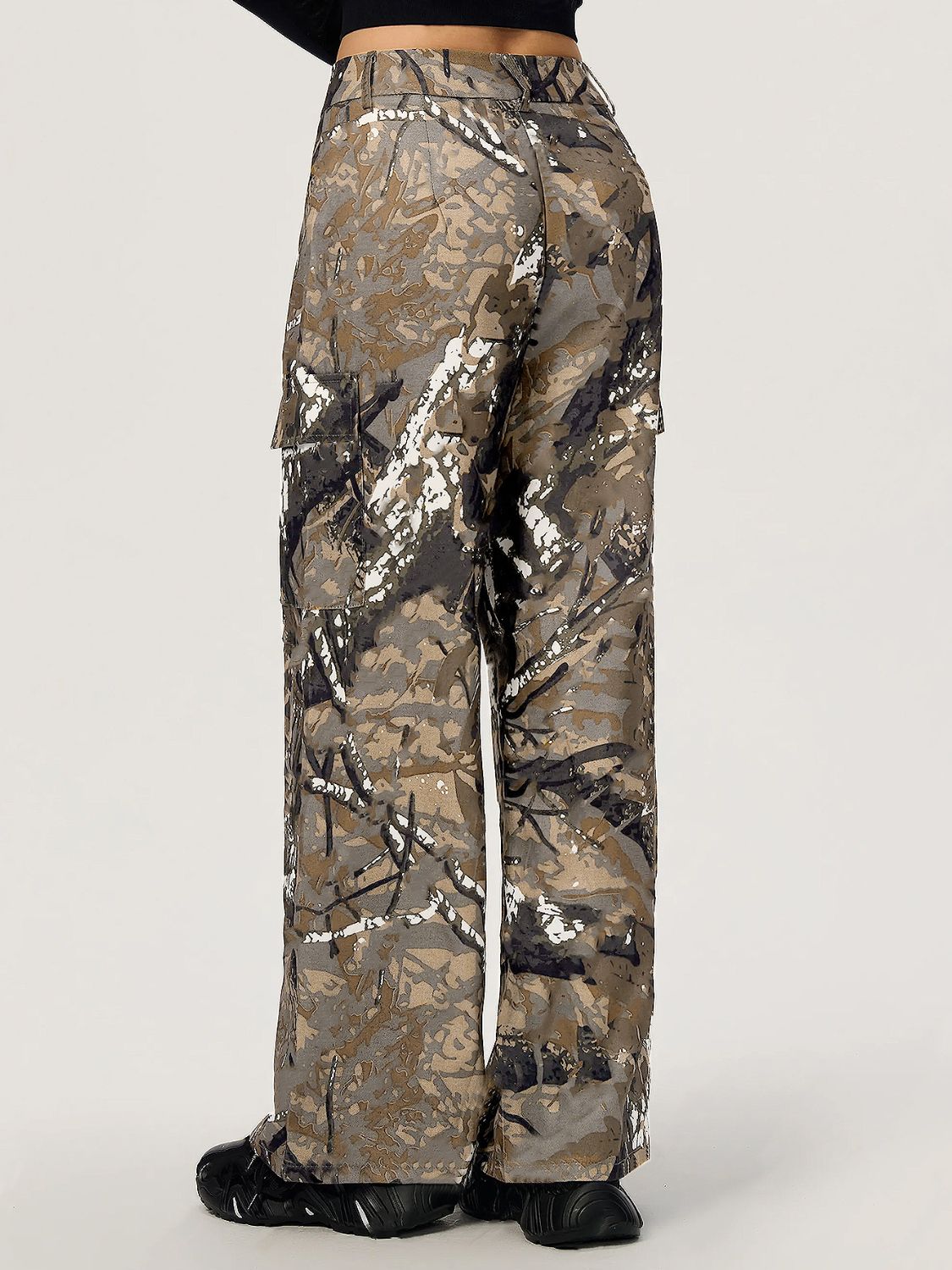 Graffiti Printed Wide Leg Cargo Pants-BOTTOMS SIZES SMALL MEDIUM LARGE-[Adult]-[Female]-2022 Online Blue Zone Planet