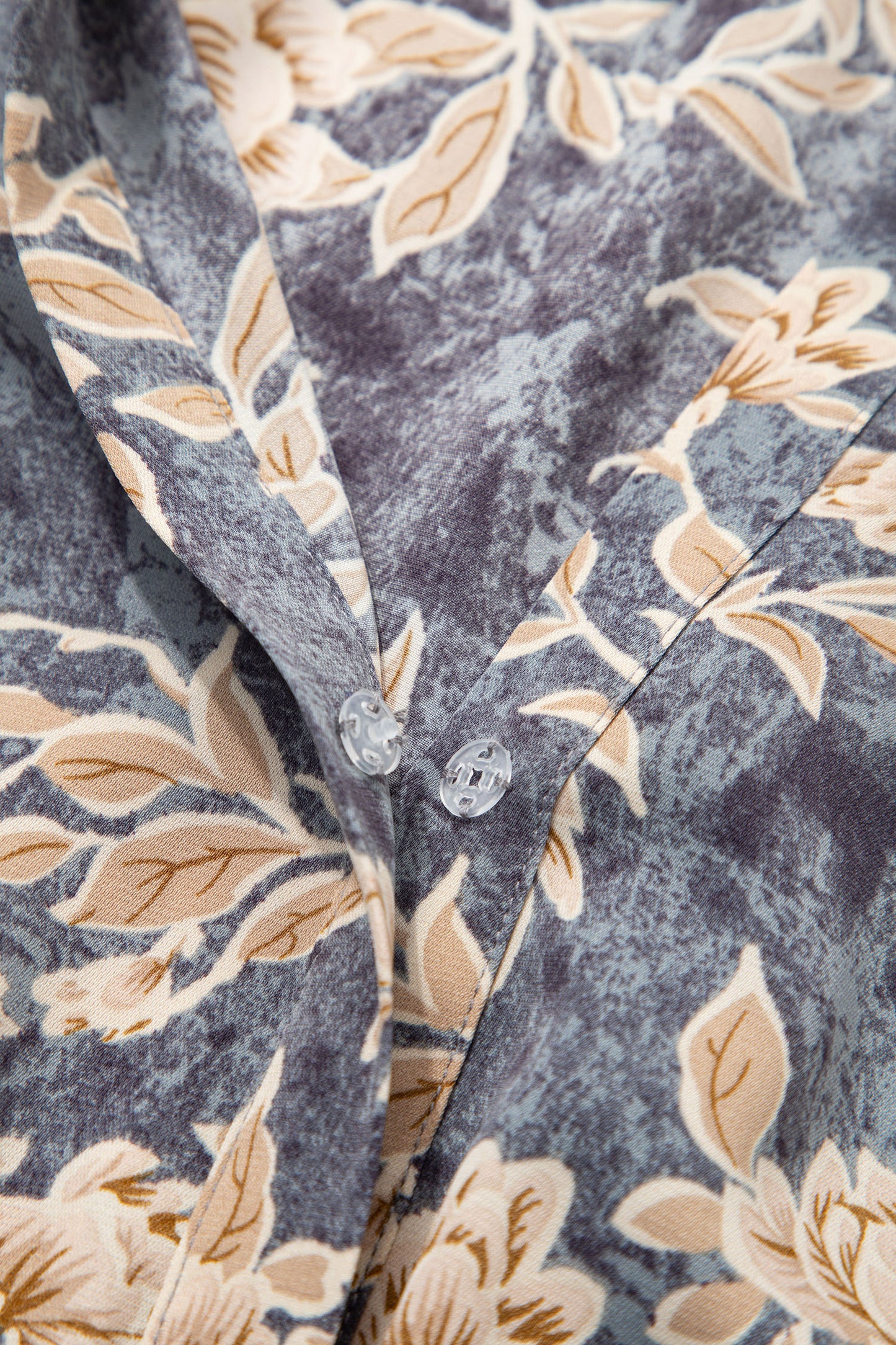 Sky Blue Floral Print Smocked High Waist Long Sleeve Maxi Dress-TOPS / DRESSES-[Adult]-[Female]-2022 Online Blue Zone Planet