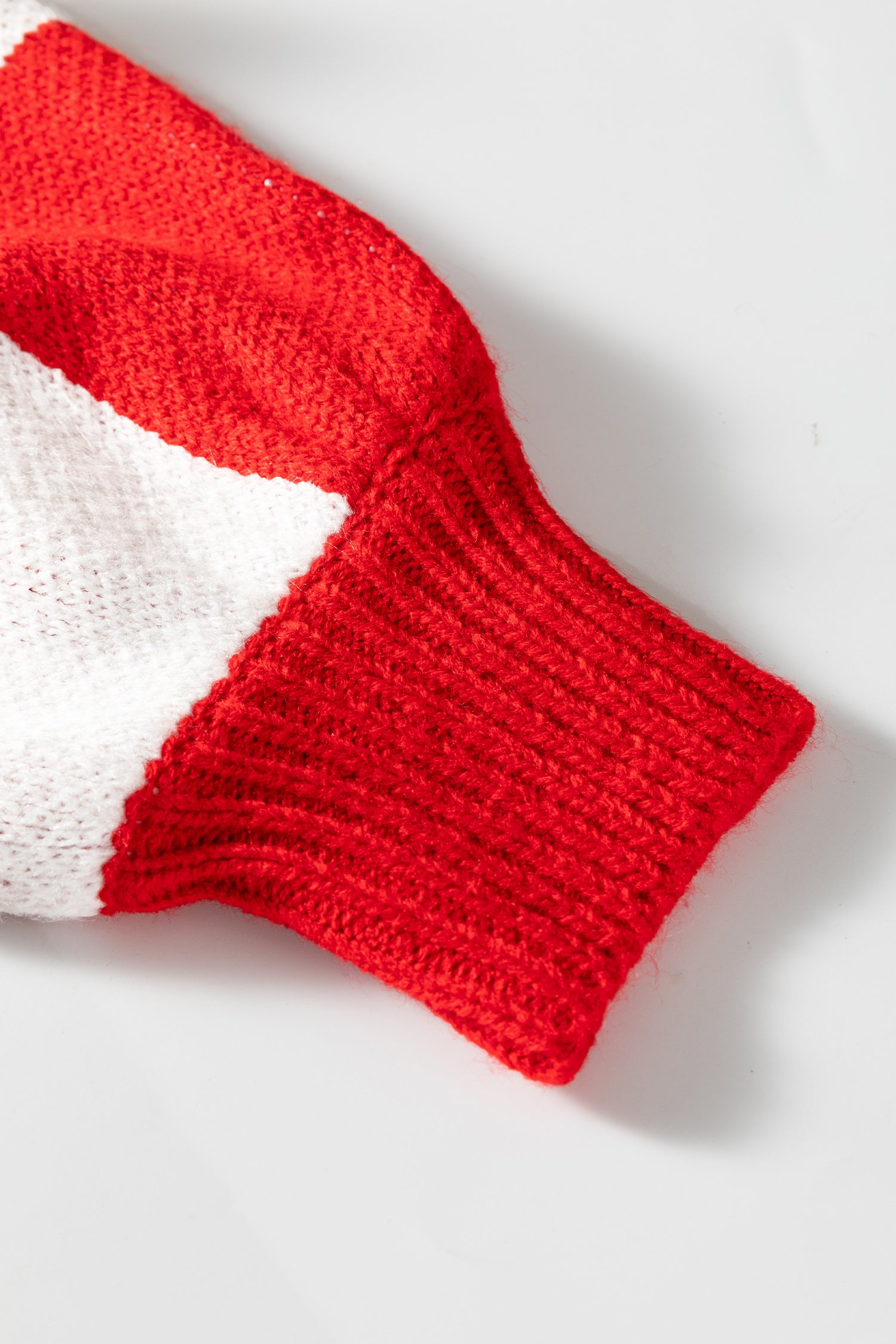 Fiery Red Checkered Bishop Sleeve Sweater-TOPS / DRESSES-[Adult]-[Female]-2022 Online Blue Zone Planet