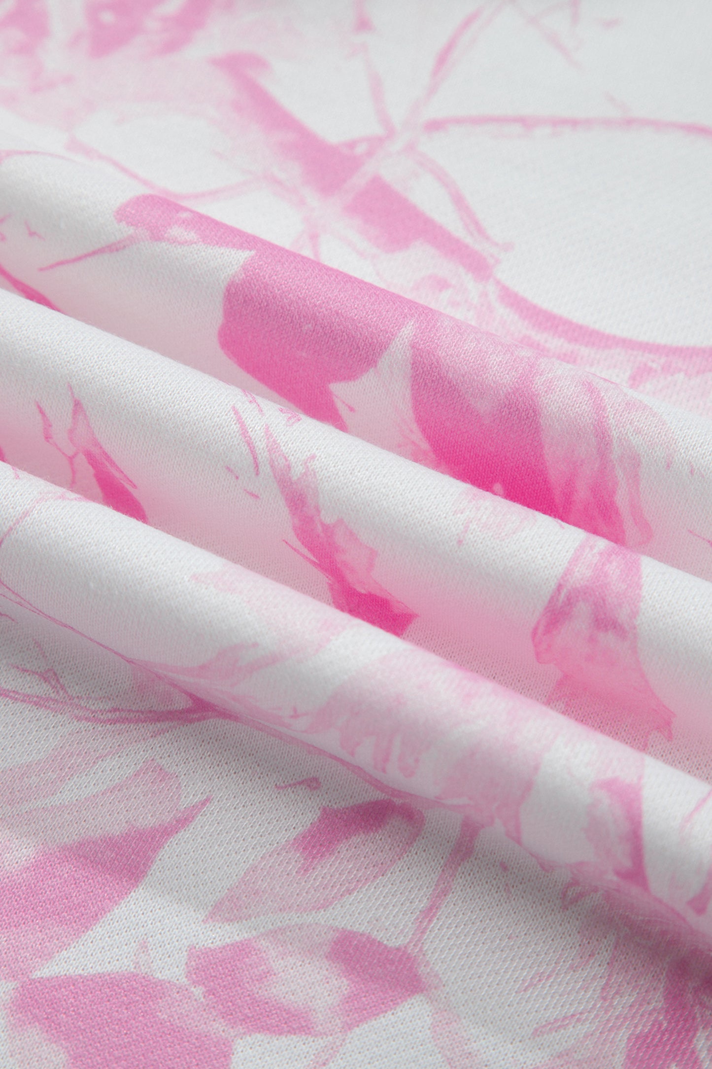 Pink Abstract Plant Print Long Sleeve V Neck Pant Set-Two Piece Sets/Pant Sets-[Adult]-[Female]-2022 Online Blue Zone Planet