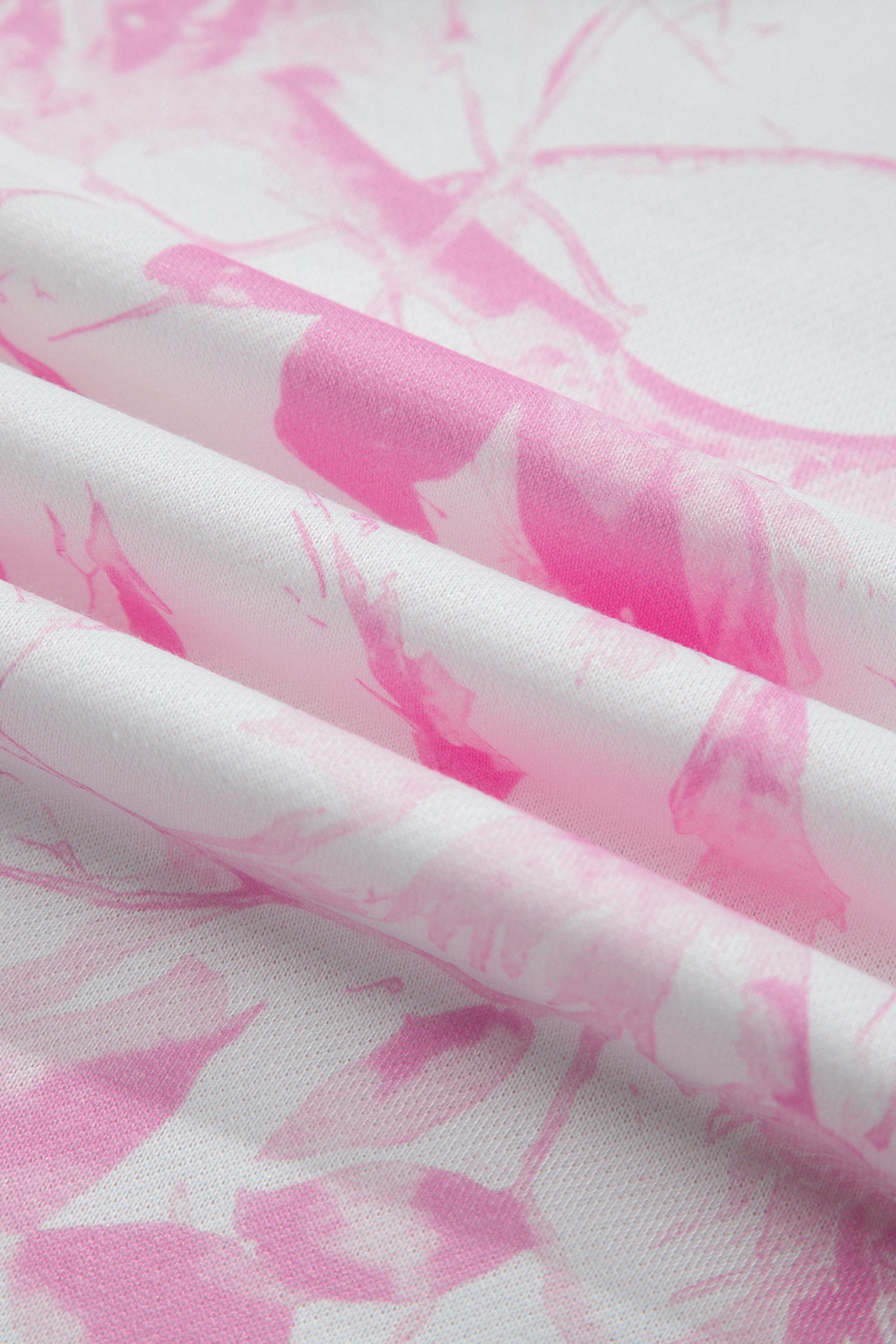 Pink Abstract Plant Print Long Sleeve V Neck Pant Set-Two Piece Sets/Pant Sets-[Adult]-[Female]-2022 Online Blue Zone Planet