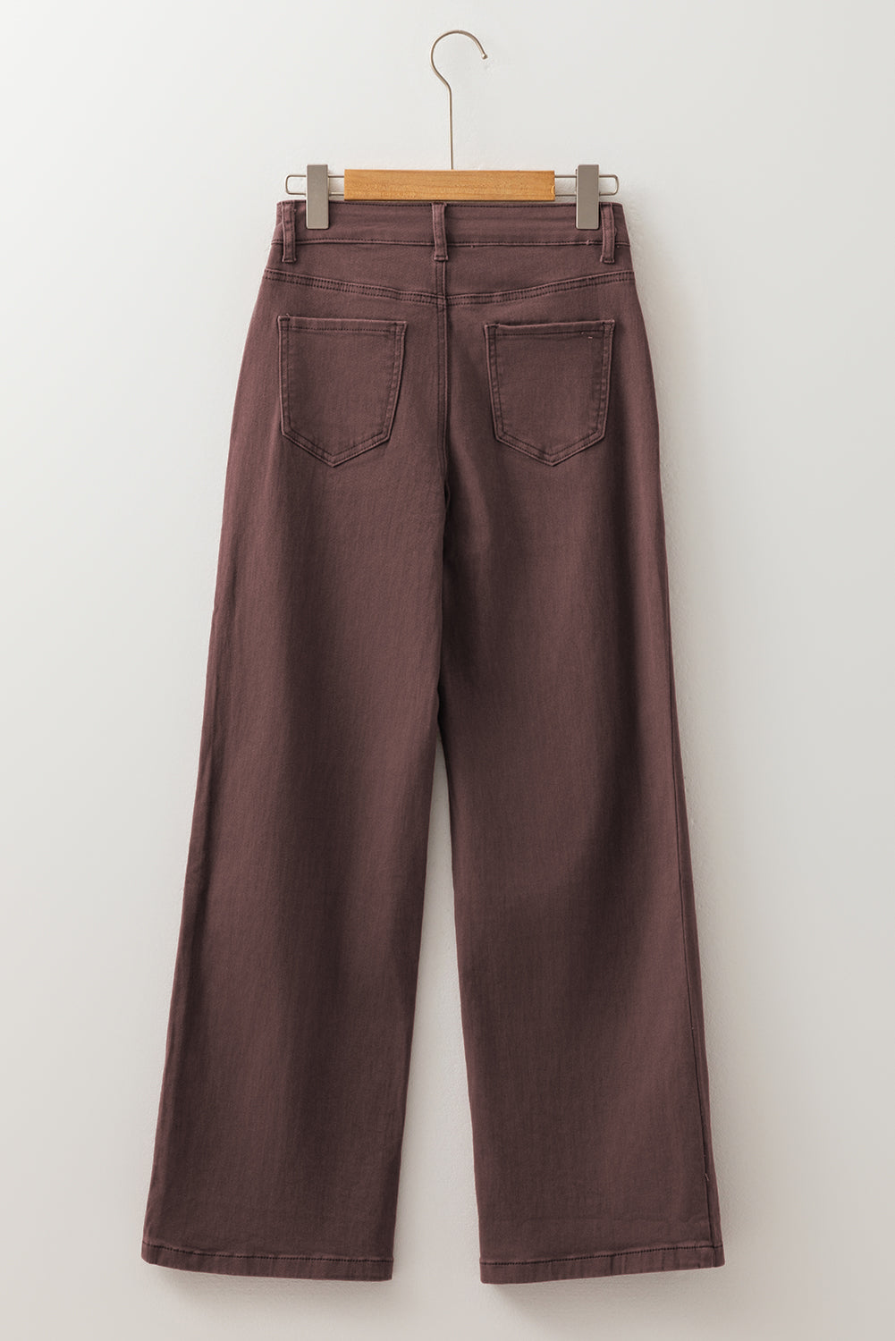 Coffee Loose Straight High Waist Solid Color Jeans-Bottoms/Jeans-[Adult]-[Female]-2022 Online Blue Zone Planet