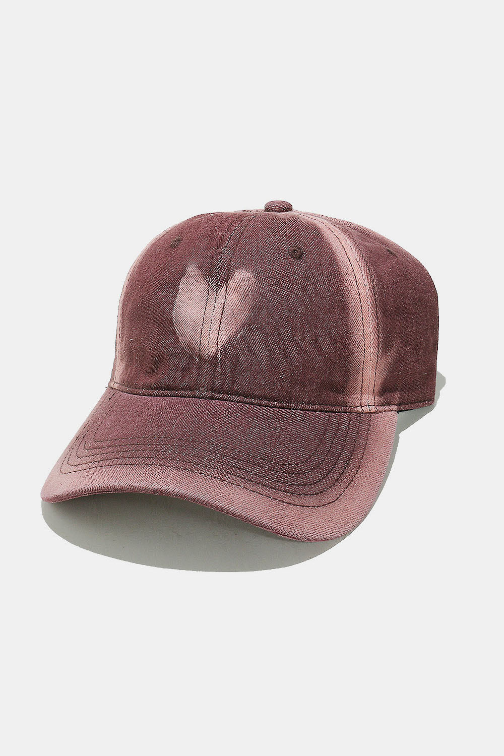 Blue Zone Planet | Heart Cotton Baseball Cap-HATS-[Adult]-[Female]-Dusty Pink-One Size-2022 Online Blue Zone Planet