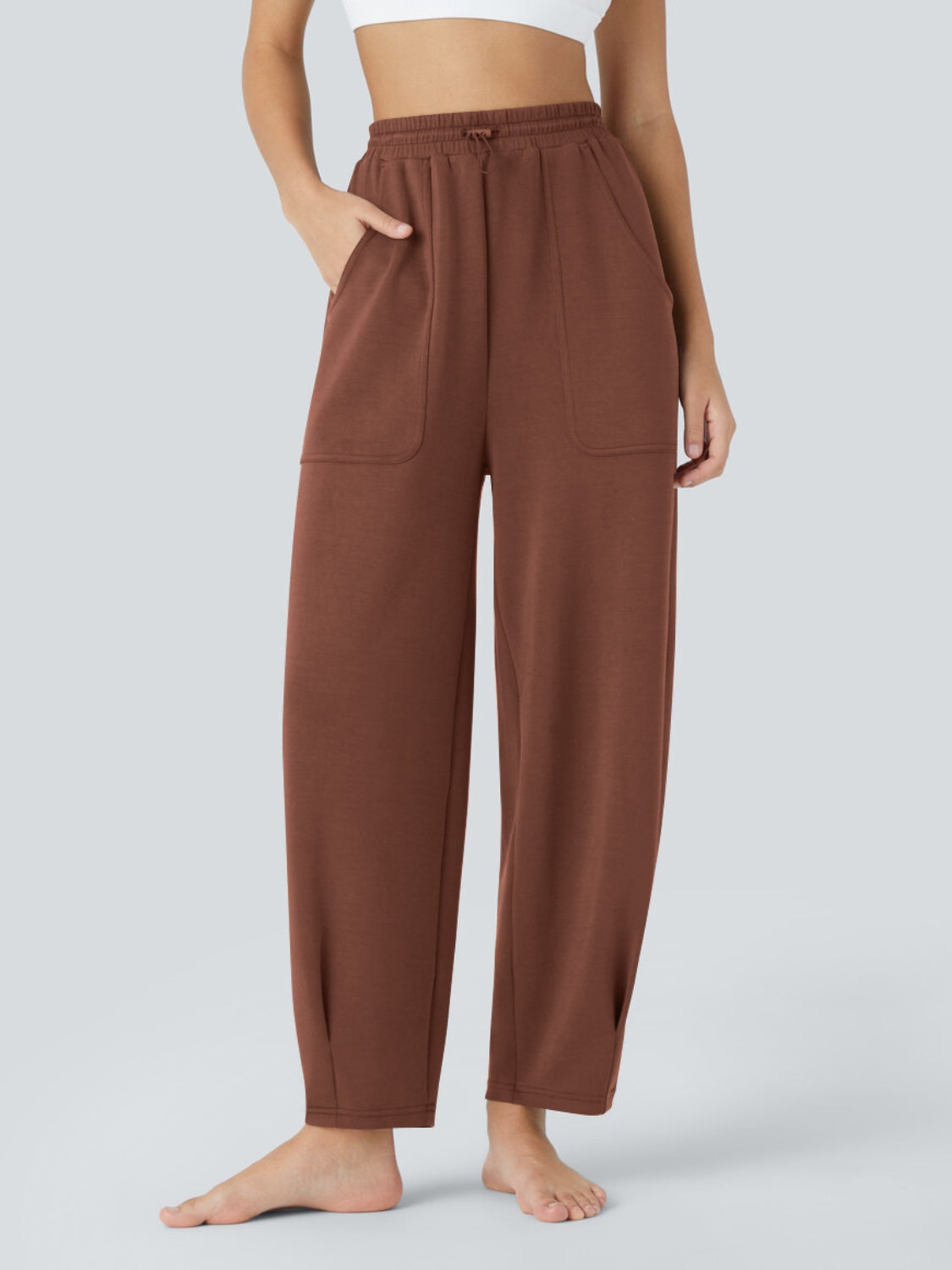 Blue Zone Planet | Lovelet Drawstring Pants with Pockets-BOTTOMS SIZES SMALL MEDIUM LARGE-[Adult]-[Female]-Brown-S-2022 Online Blue Zone Planet