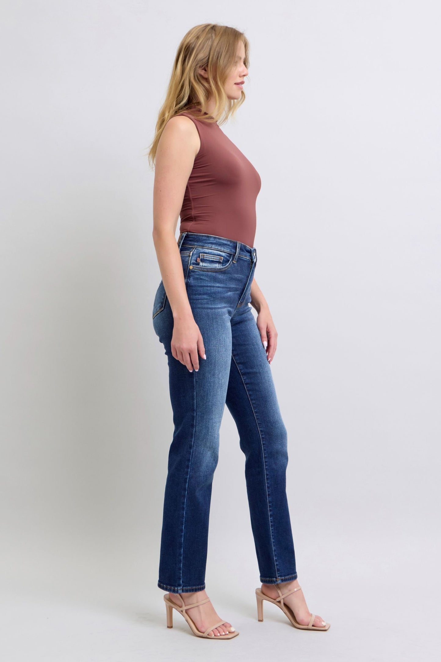 Judy Blue Full Size Washed Straight Leg Jeans with Pockets-BOTTOM SIZES SMALL MEDIUM LARGE-[Adult]-[Female]-2022 Online Blue Zone Planet