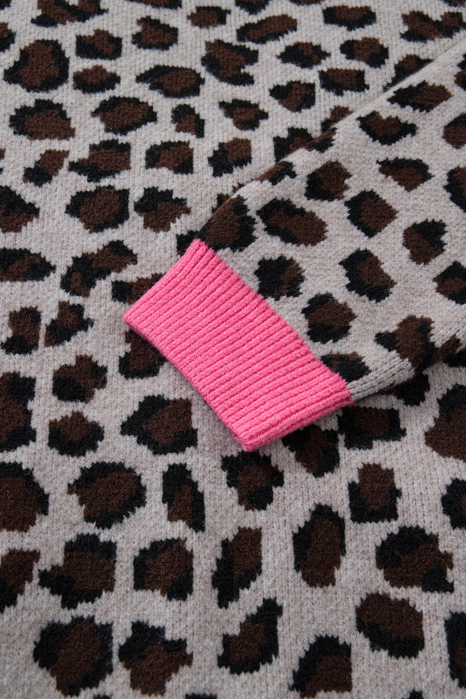 Khaki Oversize Color Block Trim Button Down Leopard Print Cardigan-Sweaters & Cardigans/Cardigans-[Adult]-[Female]-2022 Online Blue Zone Planet