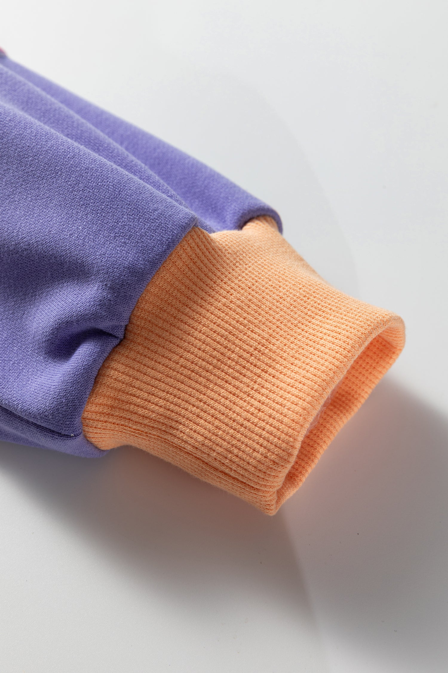 Phalaenopsis Color Block Patchwork Drop Shoulder Cropped Sweatshirt-Tops/Sweatshirts & Hoodies-[Adult]-[Female]-2022 Online Blue Zone Planet