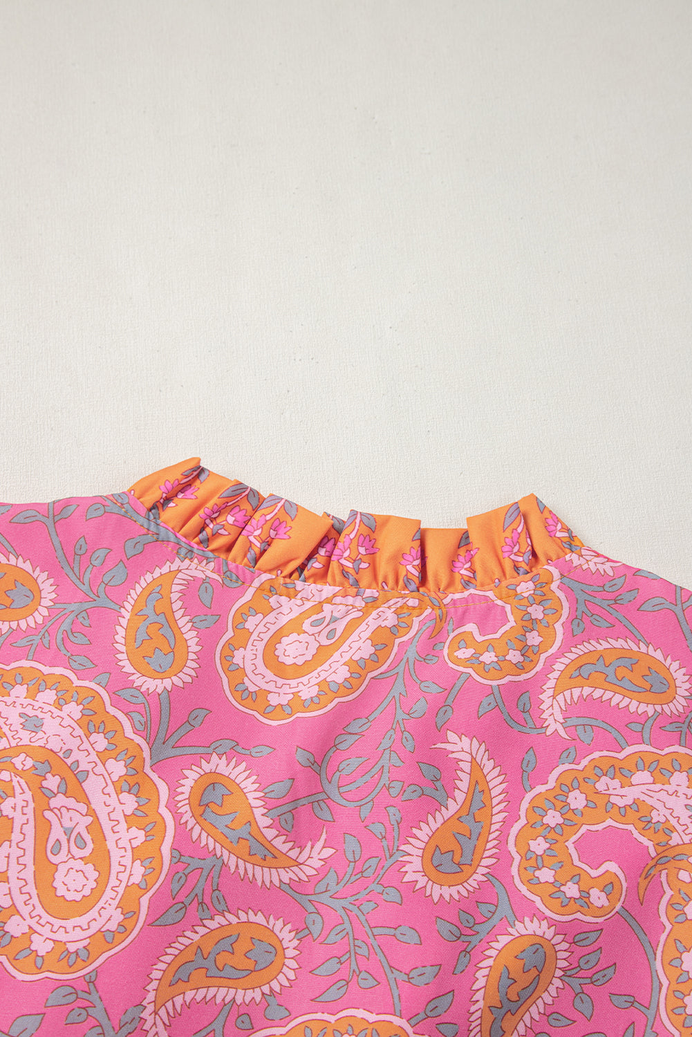 Pink Boho Paisley Floral Mixed Patchwork Tassel Tie Plus Size Midi Dress-Plus Size/Plus Size Dresses/Plus Size Maxi Dresses-[Adult]-[Female]-2022 Online Blue Zone Planet