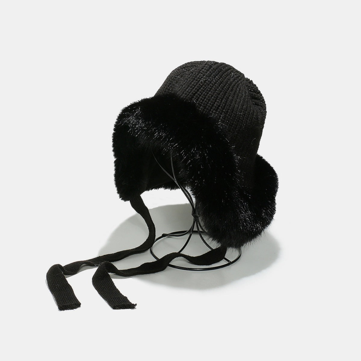 Thermal Tied Fuzzy Winter Hat-HATS-[Adult]-[Female]-Black-One Size-2022 Online Blue Zone Planet