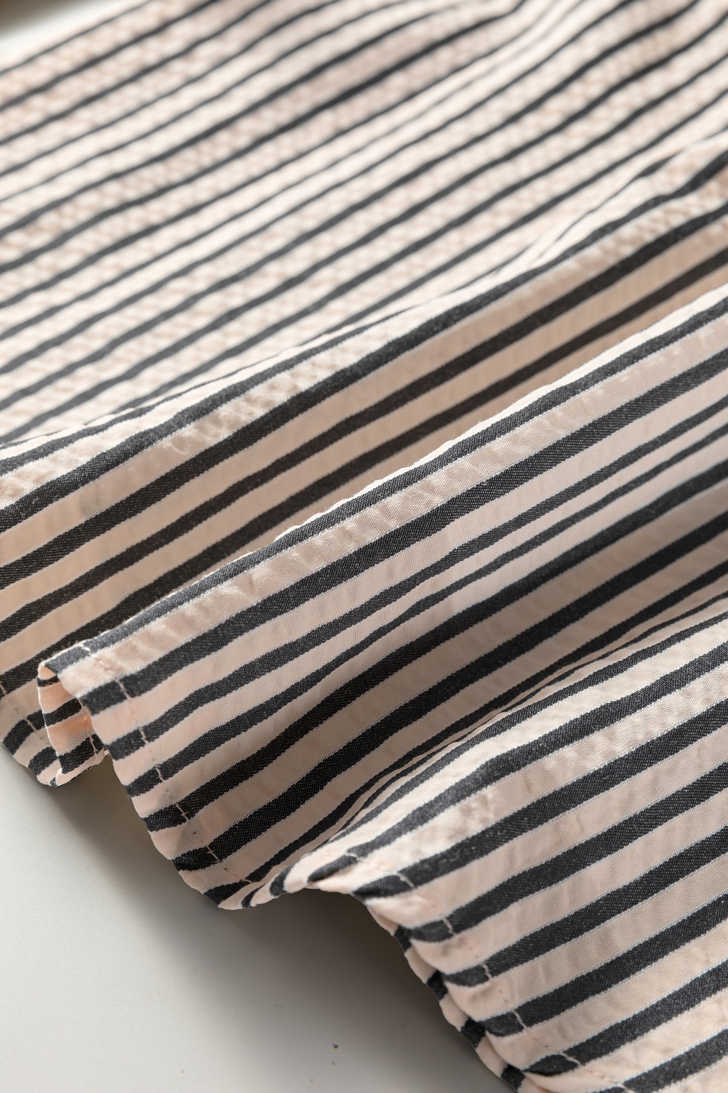 Black Stripe Knotted Cuff Long Sleeve V Neck Blouse-Tops/Blouses & Shirts-[Adult]-[Female]-2022 Online Blue Zone Planet