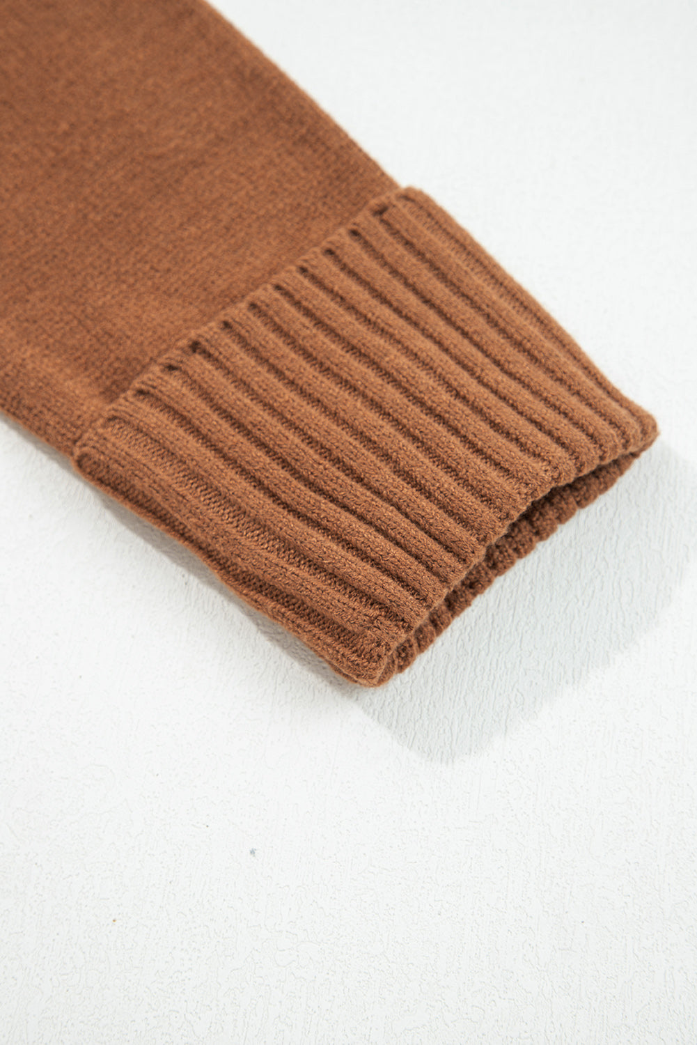 Chestnut Collared V Neck Ribbed Edge Sexy Elegant Sweater-TOPS / DRESSES-[Adult]-[Female]-2022 Online Blue Zone Planet