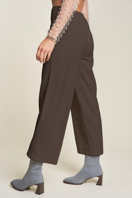 Davi & Dani Wide Leg Mid-Rise Pants-BOTTOM SIZES SMALL MEDIUM LARGE-[Adult]-[Female]-2022 Online Blue Zone Planet