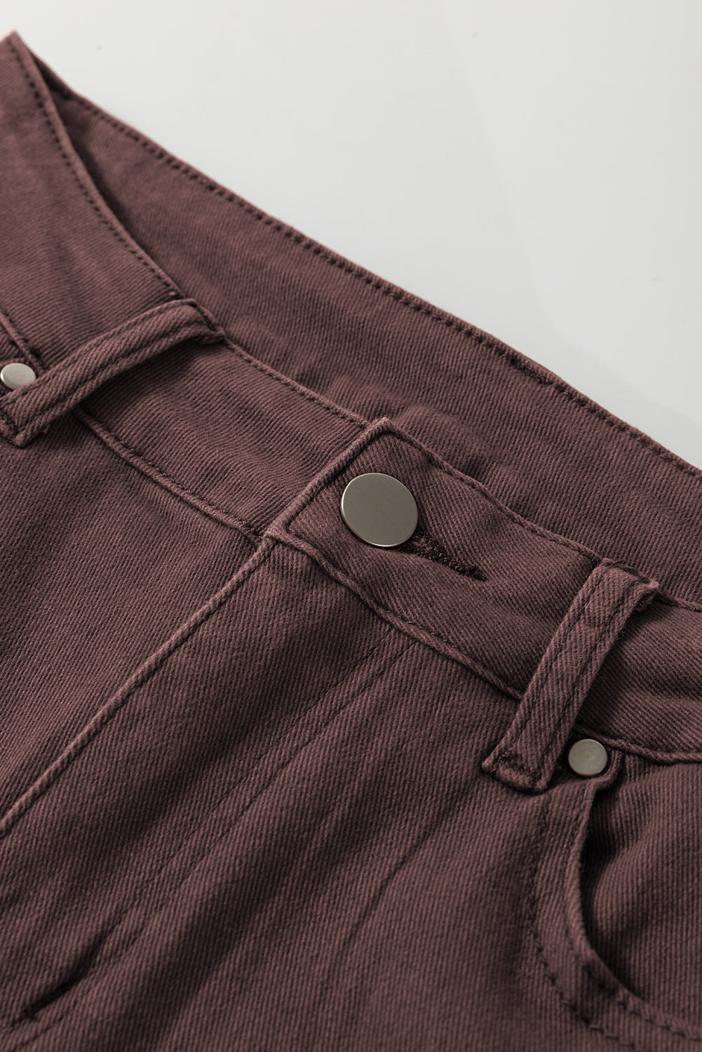 Coffee Loose Straight High Waist Solid Color Jeans-Bottoms/Jeans-[Adult]-[Female]-2022 Online Blue Zone Planet