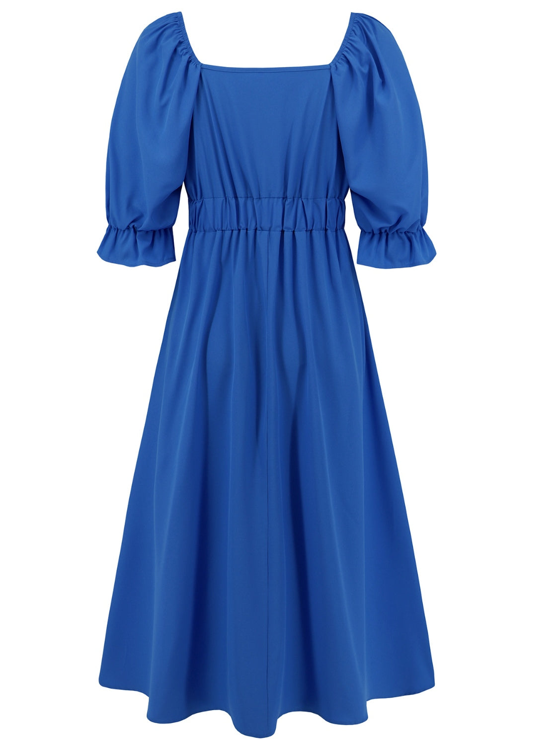 Sweetheart Neck Flounce Sleeve Midi Dress BLUE ZONE PLANET
