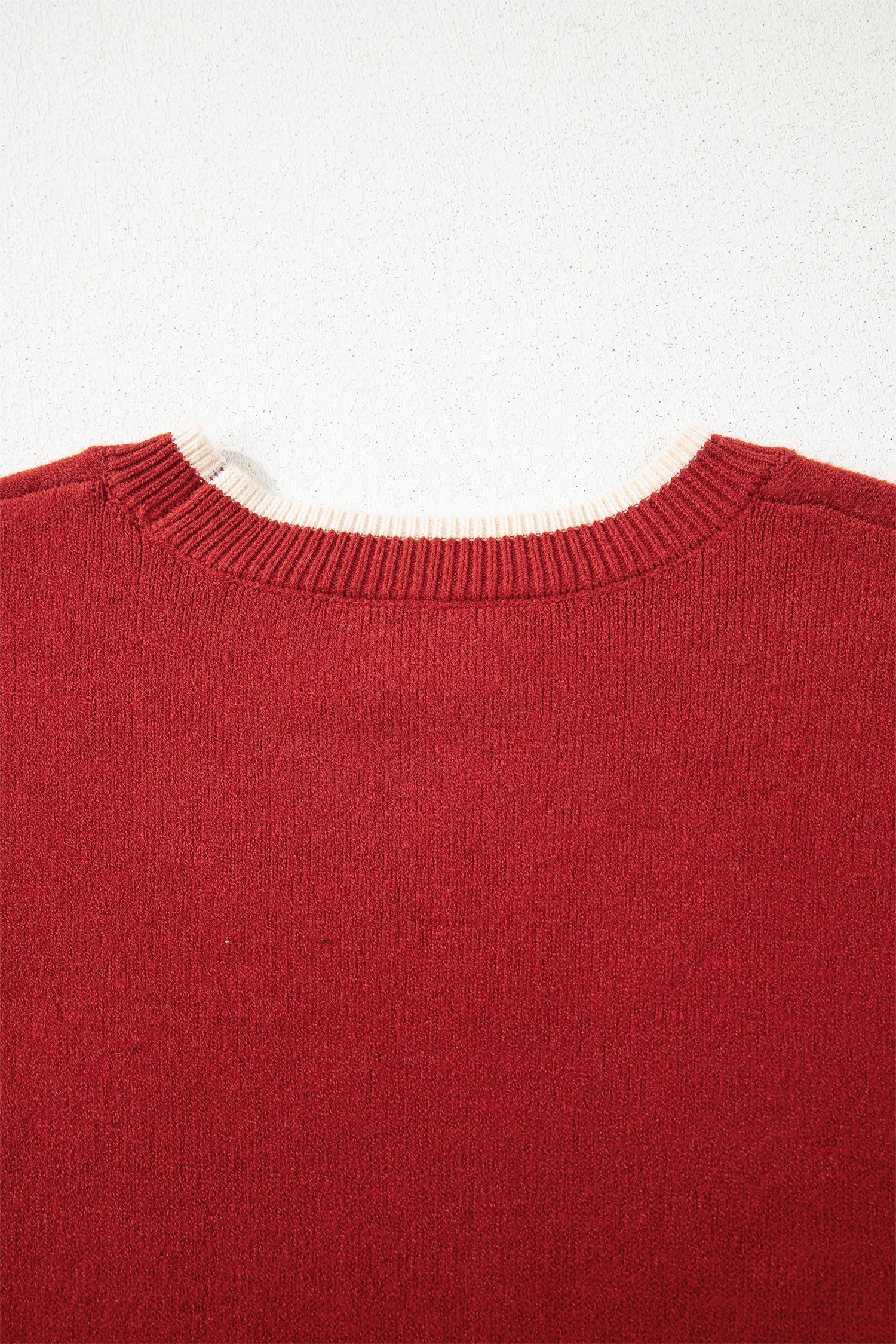 Racing Red Leopard Bow Decor Split Cuff Contrast Trim Sweater-TOPS / DRESSES-[Adult]-[Female]-2022 Online Blue Zone Planet