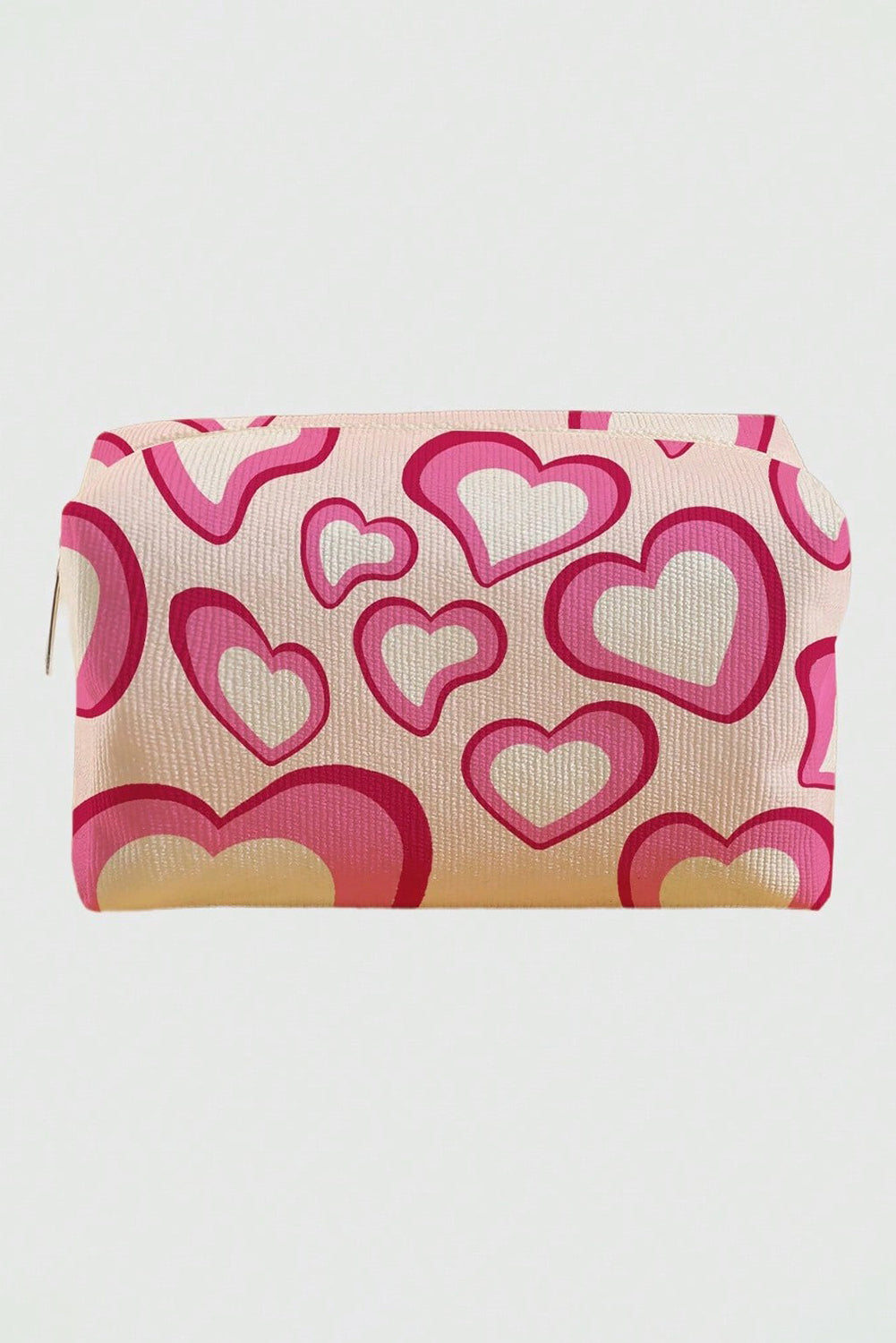 Blue Zone Planet | Pink Valentines Heart Printed Canvas Cosmetic Bag-Bags-[Adult]-[Female]-Pink-ONE SIZE-2022 Online Blue Zone Planet