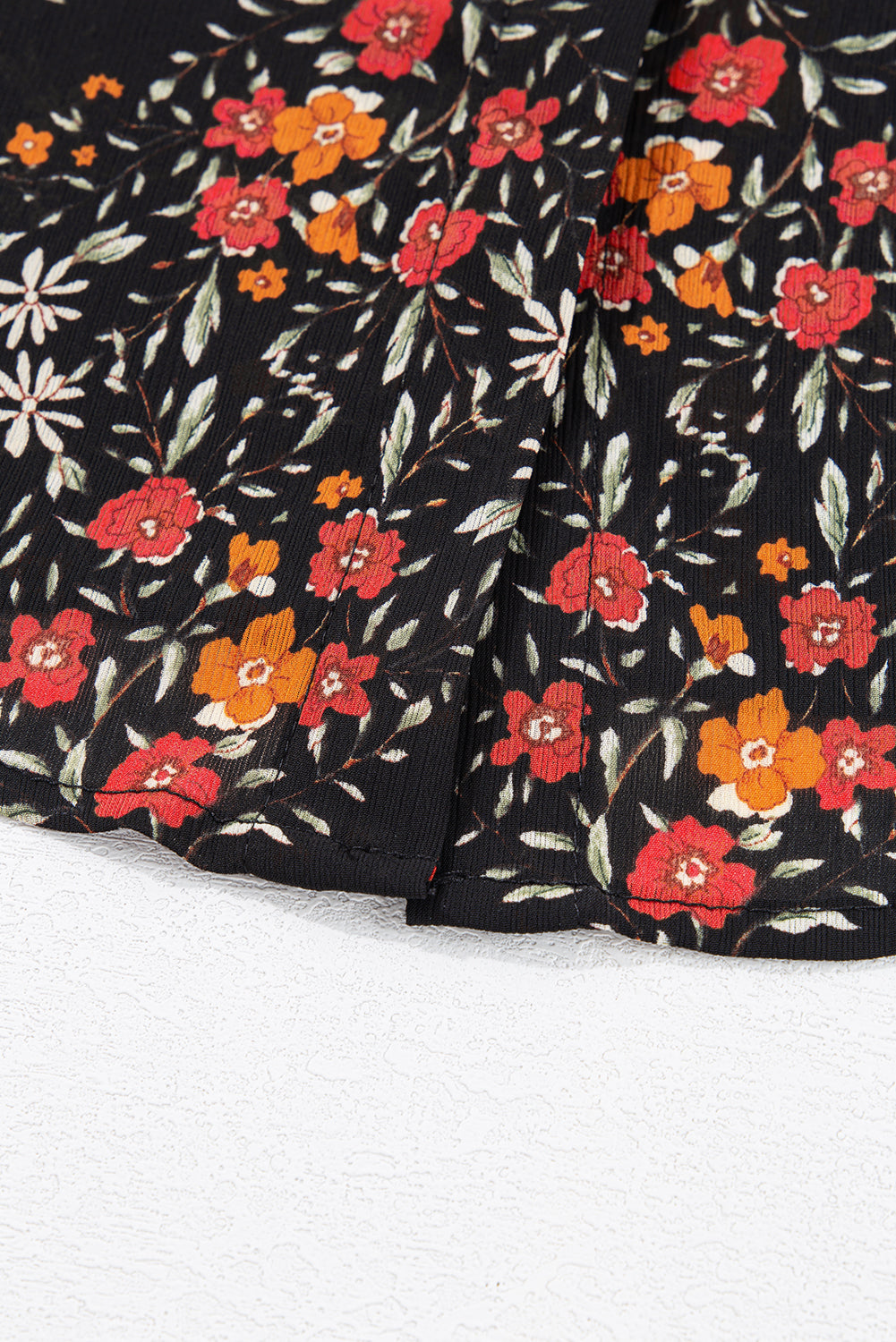 Black Strawberry Aesthetic Floral Puff Sleeve Shirt-Tops/Blouses & Shirts-[Adult]-[Female]-2022 Online Blue Zone Planet