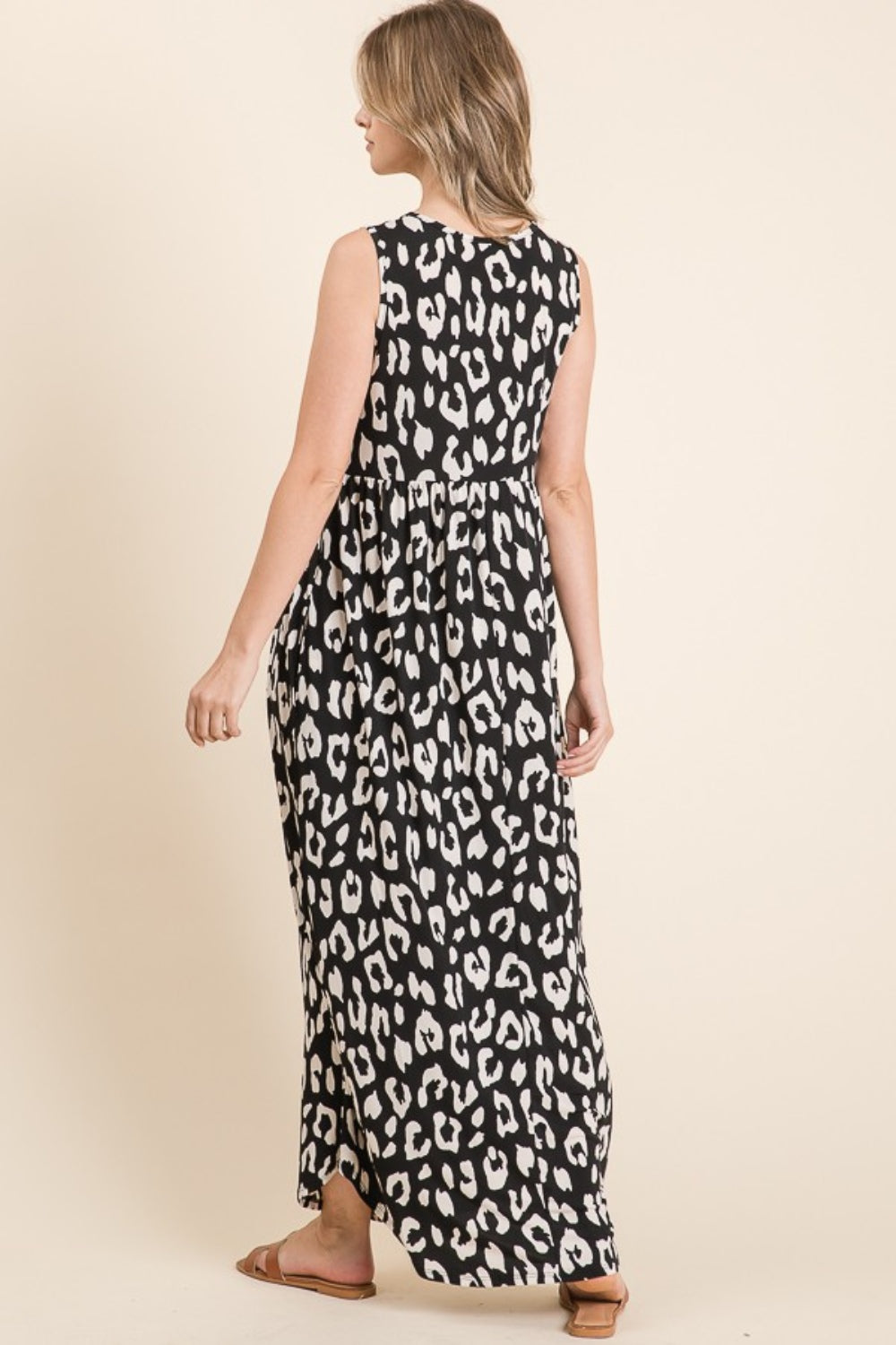 Blue Zone Planet | BOMBOM Leopard Maxi Dress with Pockets-TOPS / DRESSES-[Adult]-[Female]-2022 Online Blue Zone Planet