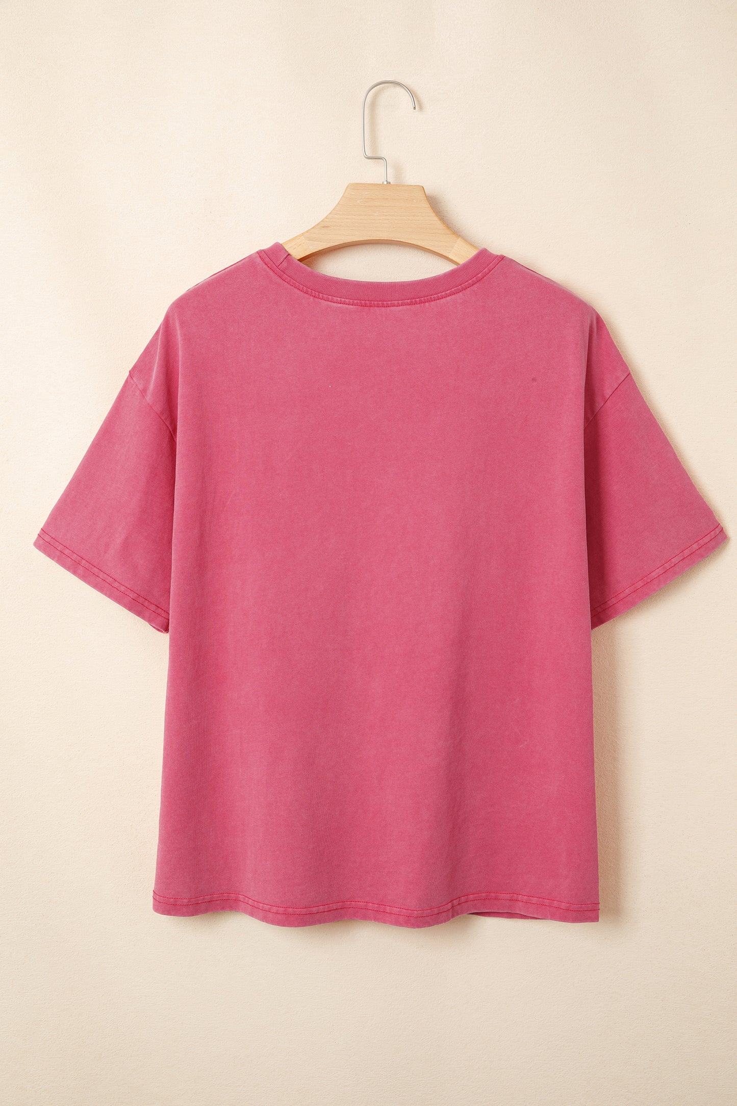 Red Independence Day Star Printed Mineral Wash T Shirt-Tops/Tops & Tees-[Adult]-[Female]-2022 Online Blue Zone Planet