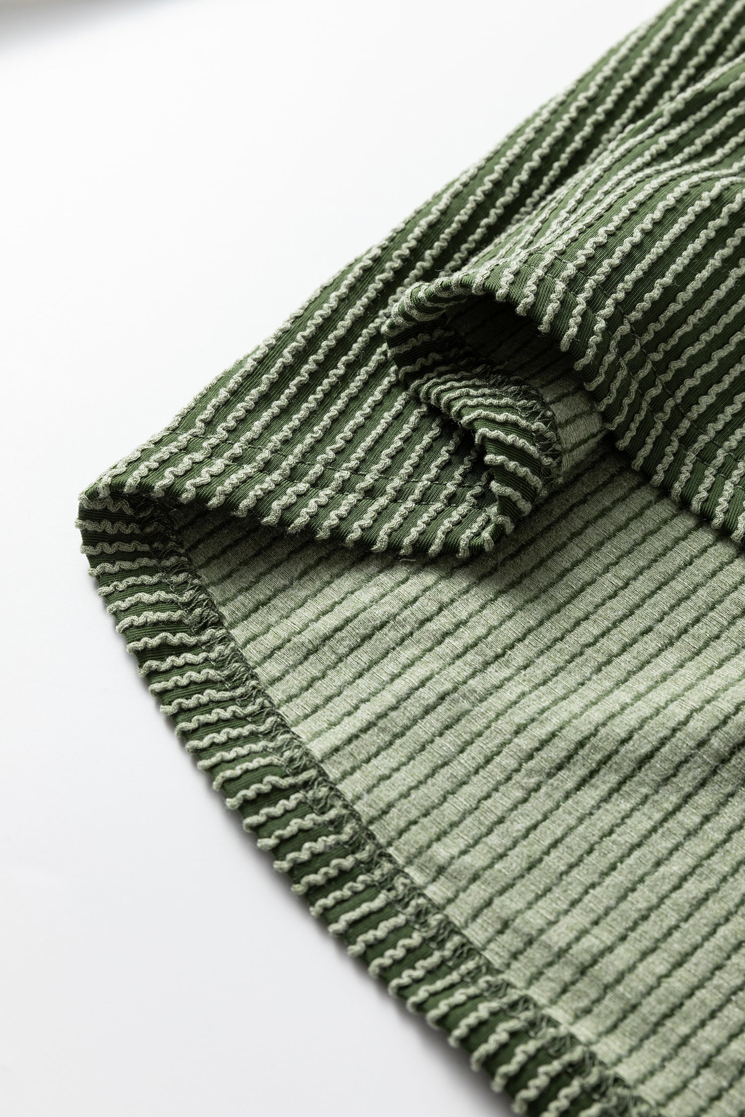 Vineyard Green Twisted Ribbed Leopard Lace Contrast Patchwork Long Sleeve Top-Tops/Long Sleeve Tops-[Adult]-[Female]-2022 Online Blue Zone Planet