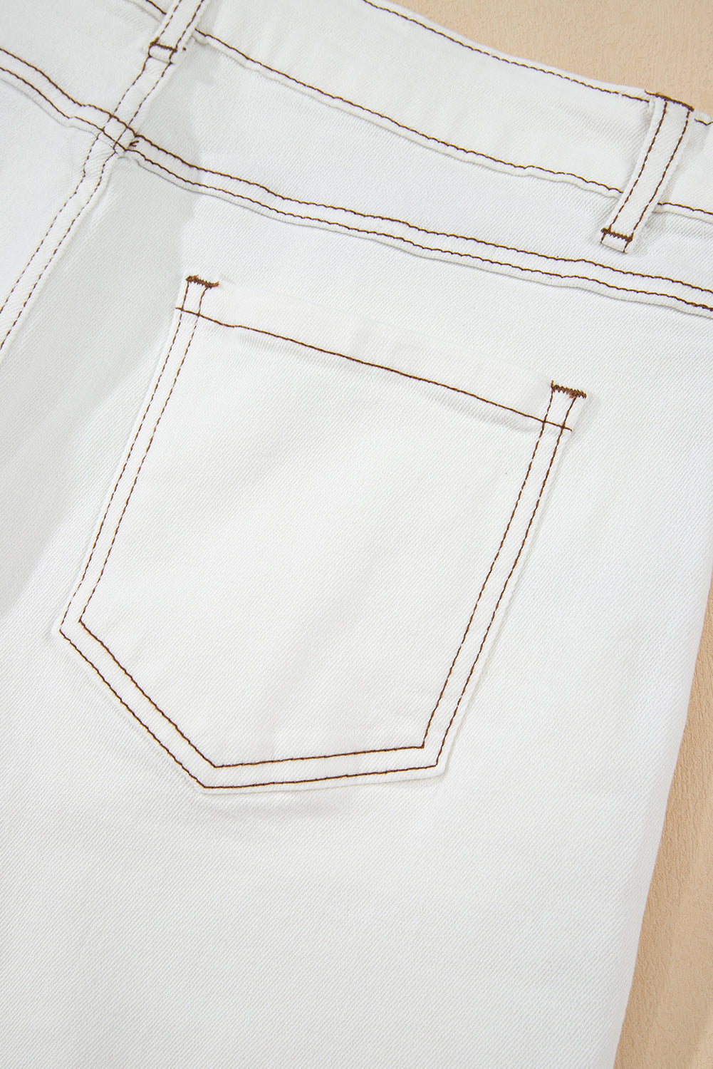 White Raw Hem High Waist Denim Shorts-Bottoms/Denim Shorts-[Adult]-[Female]-2022 Online Blue Zone Planet