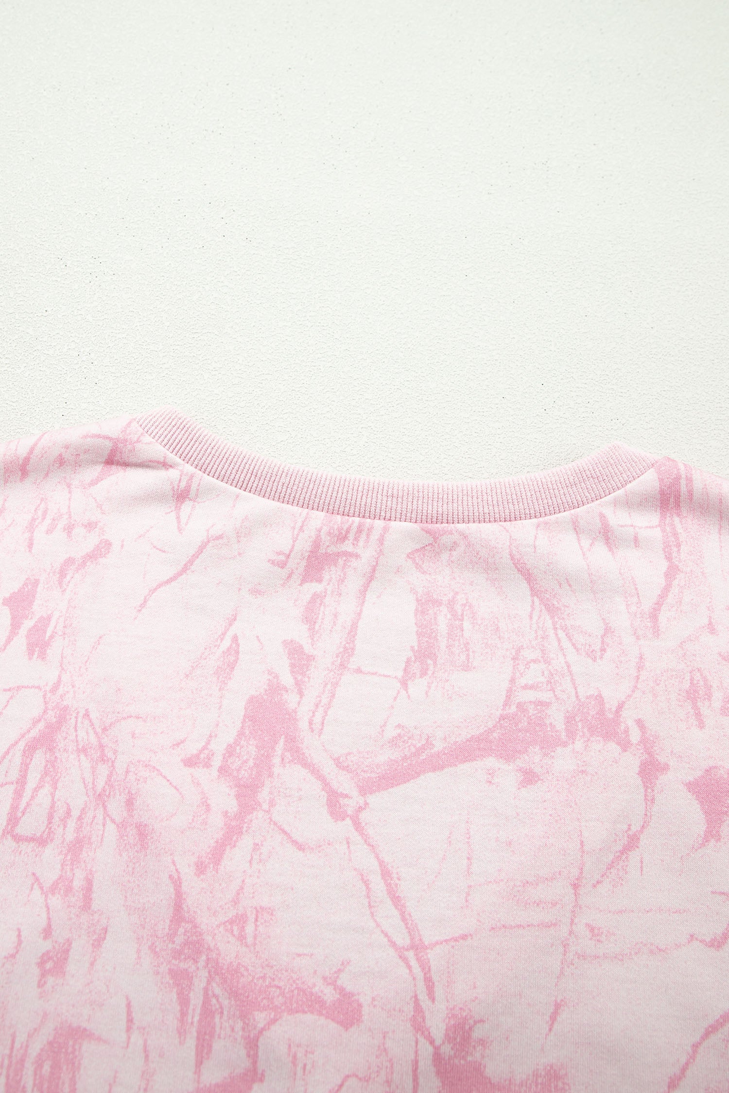 Pink Abstract Print V Neck Loose Tee Drawstring Shorts 2pcs Outfit-Two Piece Sets/Short Sets-[Adult]-[Female]-2022 Online Blue Zone Planet