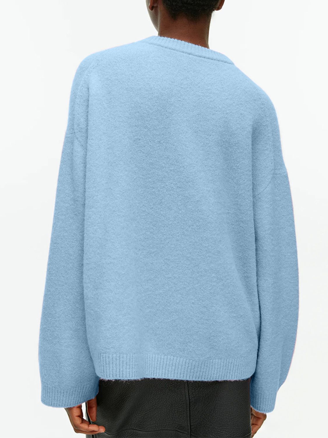 Round Neck Drop Shoulder Sweater-TOPS / DRESSES-[Adult]-[Female]-2022 Online Blue Zone Planet