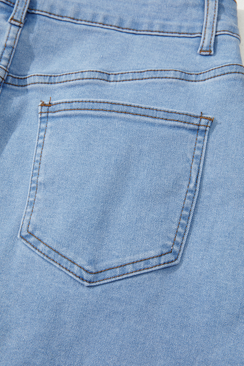 Beau Blue Western Embroidered Denim Mini Skirt-Bottoms/Skirts & Petticoat-[Adult]-[Female]-2022 Online Blue Zone Planet