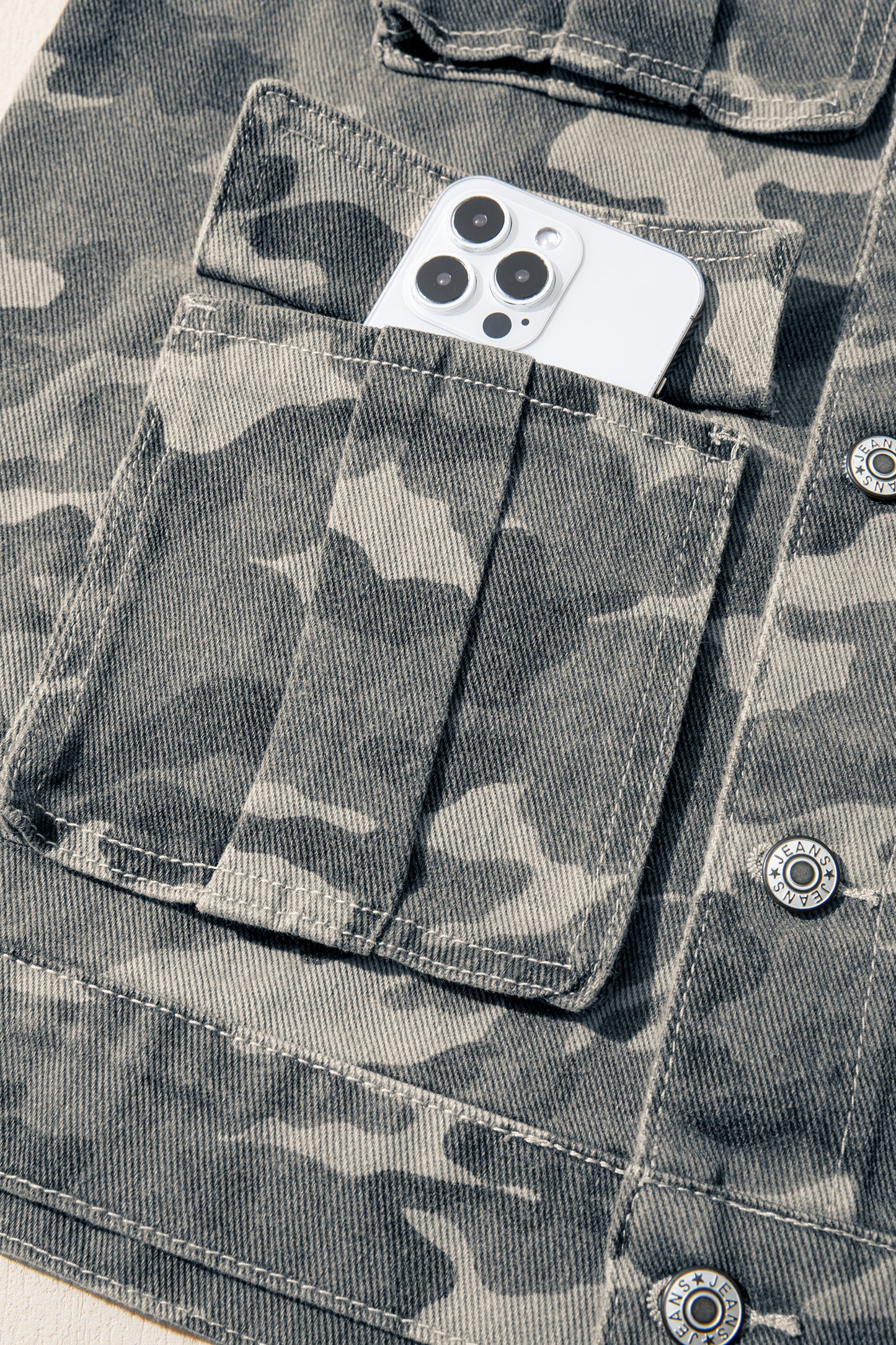 Green Camo Cargo Denim Vest-Outerwear/Vests-[Adult]-[Female]-2022 Online Blue Zone Planet