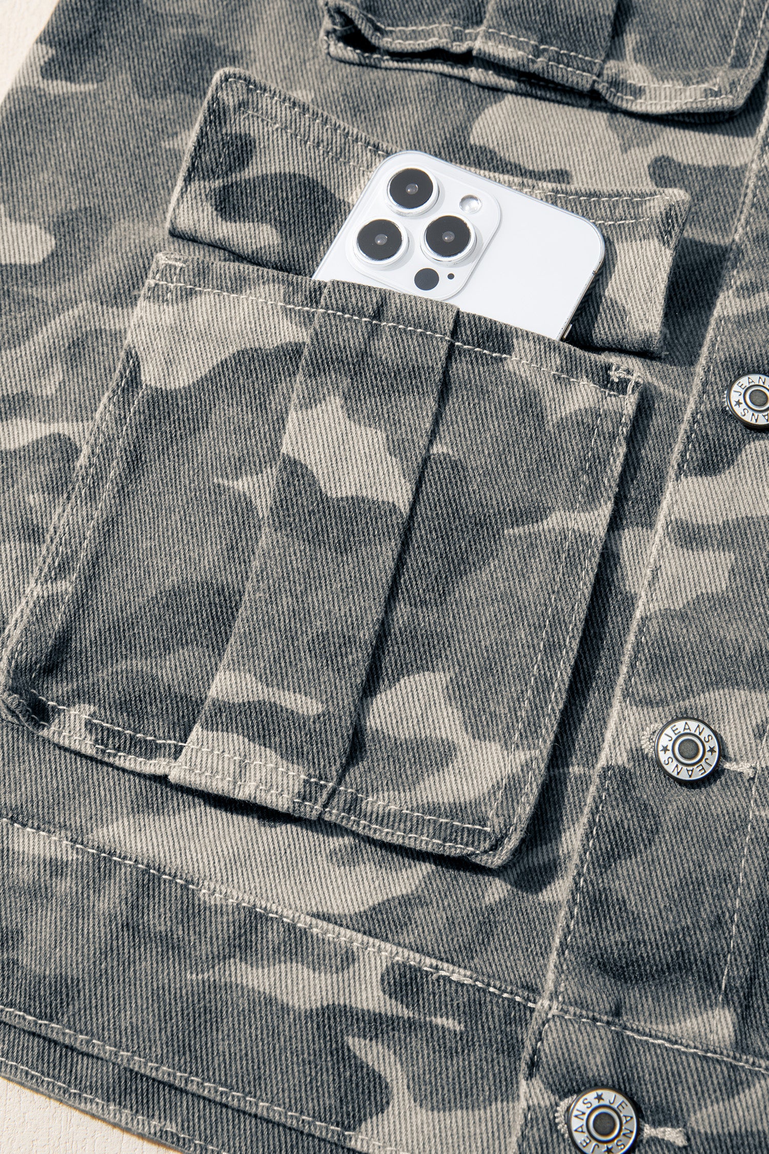 Green Camo Cargo Denim Vest-Outerwear/Vests-[Adult]-[Female]-2022 Online Blue Zone Planet