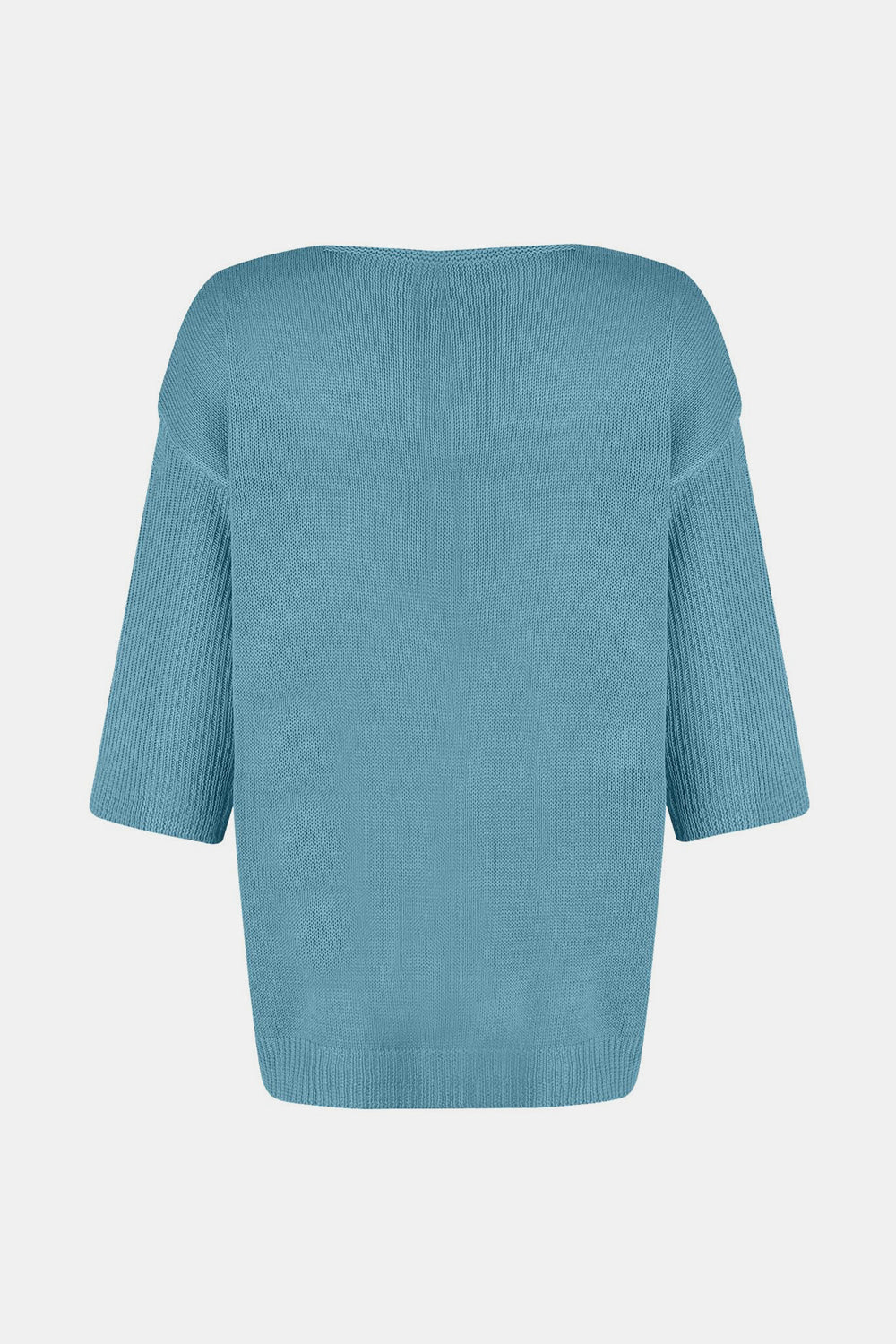 V-Neck Three-Quarter Sleeve Knit Top-TOPS / DRESSES-[Adult]-[Female]-2022 Online Blue Zone Planet