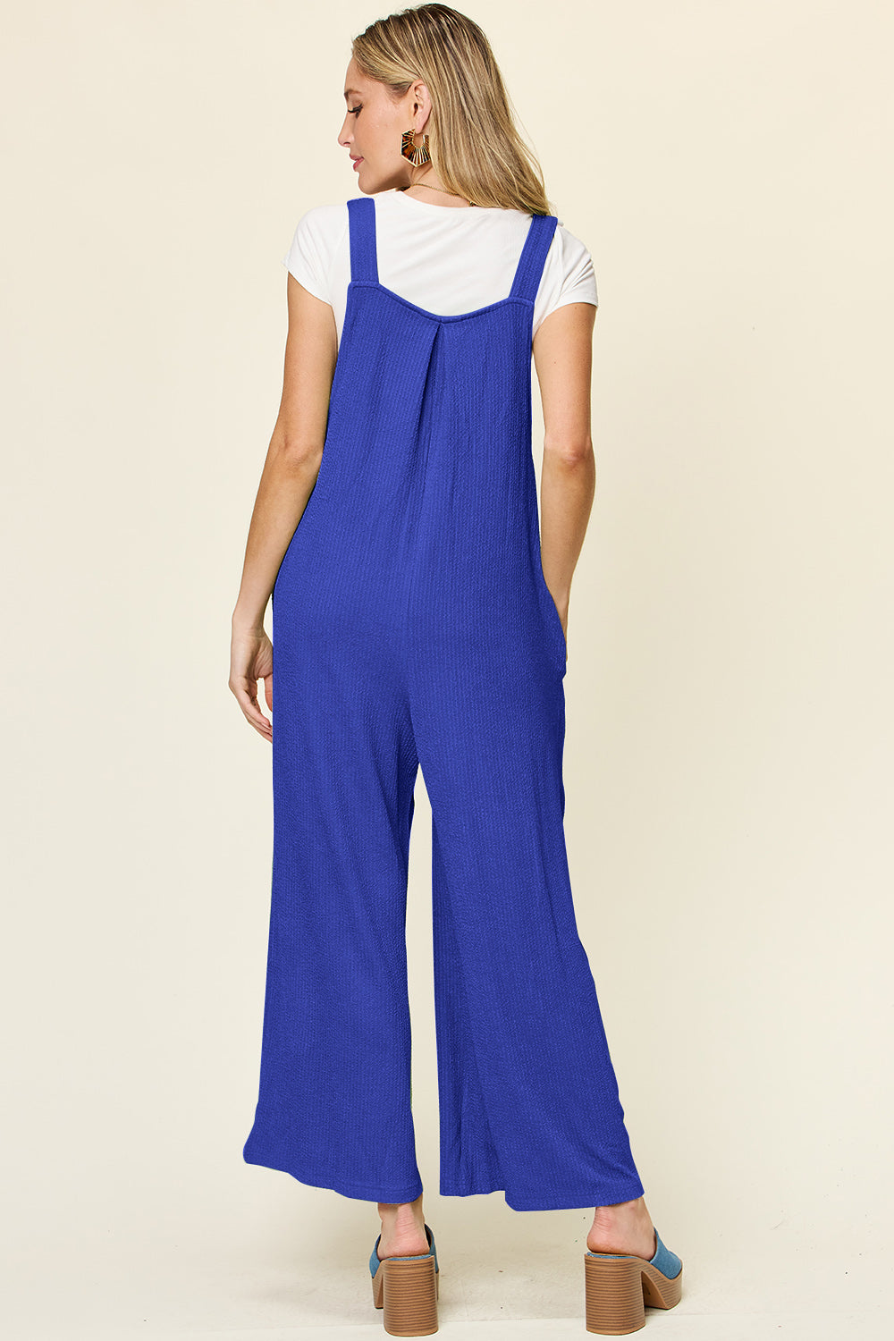 Blue Zone Planet | Double Take Full Size Texture Sleeveless Wide Leg Overall-TOPS / DRESSES-[Adult]-[Female]-2022 Online Blue Zone Planet