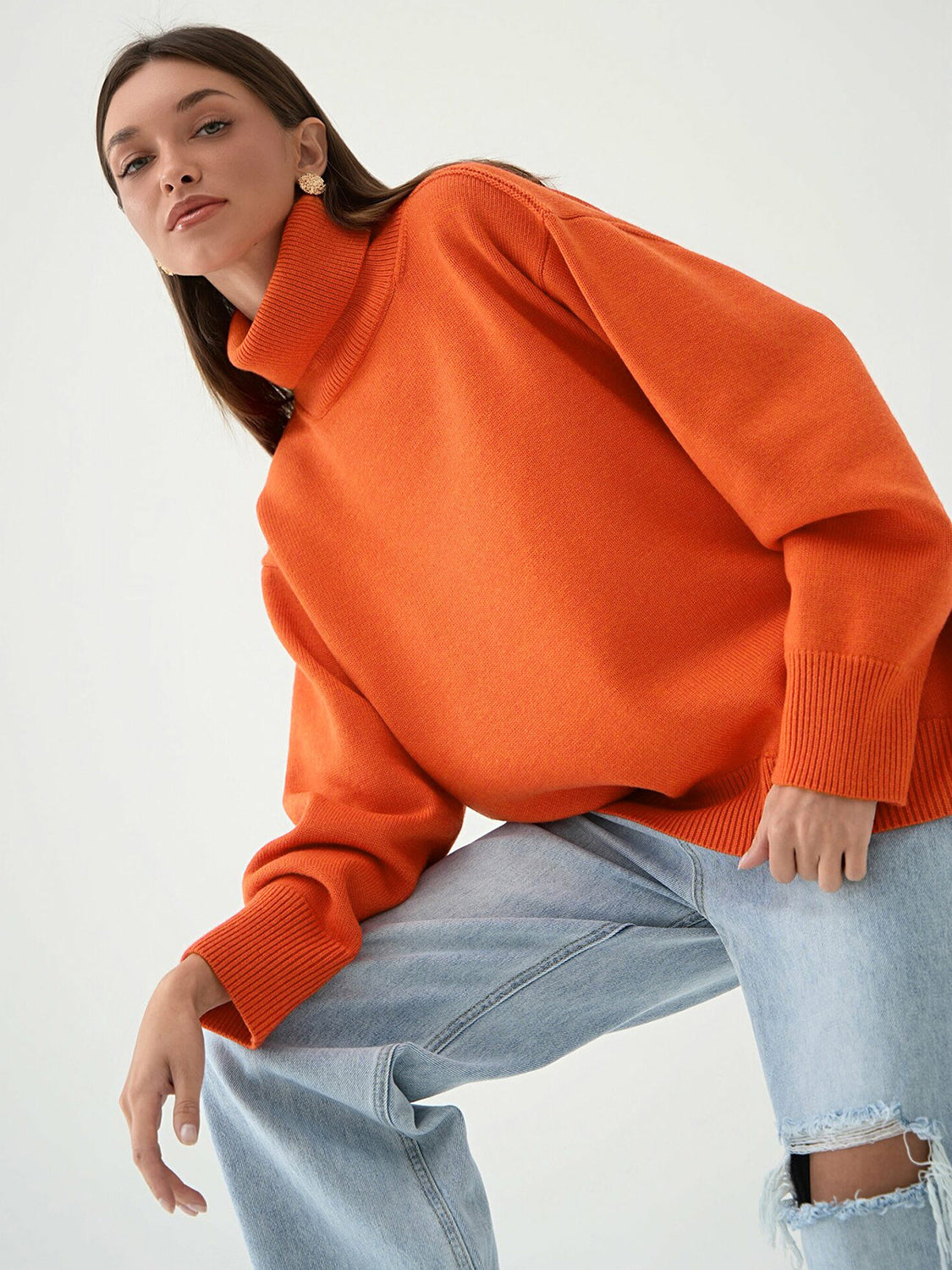 Turtleneck Long Sleeve Sweater-TOPS / DRESSES-[Adult]-[Female]-2022 Online Blue Zone Planet