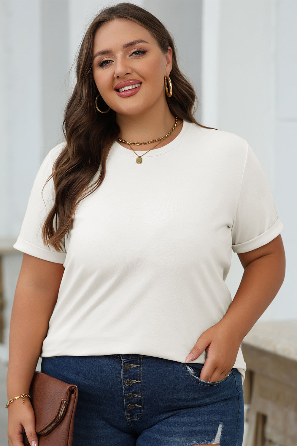 Bright Green Casual Plain Crew Neck Tee-Tops/Tops & Tees-[Adult]-[Female]-2022 Online Blue Zone Planet