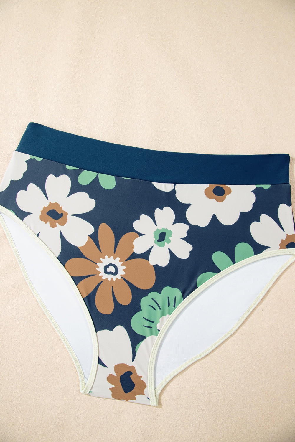 Green Floral Printed Zipped Plus Size Two Pieces Bikini-Plus Size/Plus Size Swimwear-[Adult]-[Female]-2022 Online Blue Zone Planet