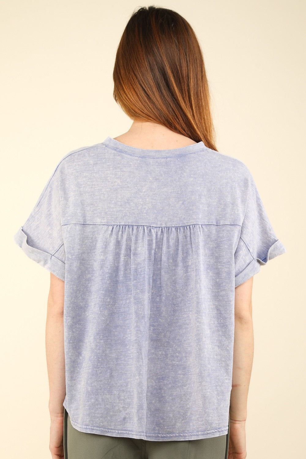 VERY J Nochted Short Sleeve Washed T-Shirt-TOPS / DRESSES-[Adult]-[Female]-2022 Online Blue Zone Planet