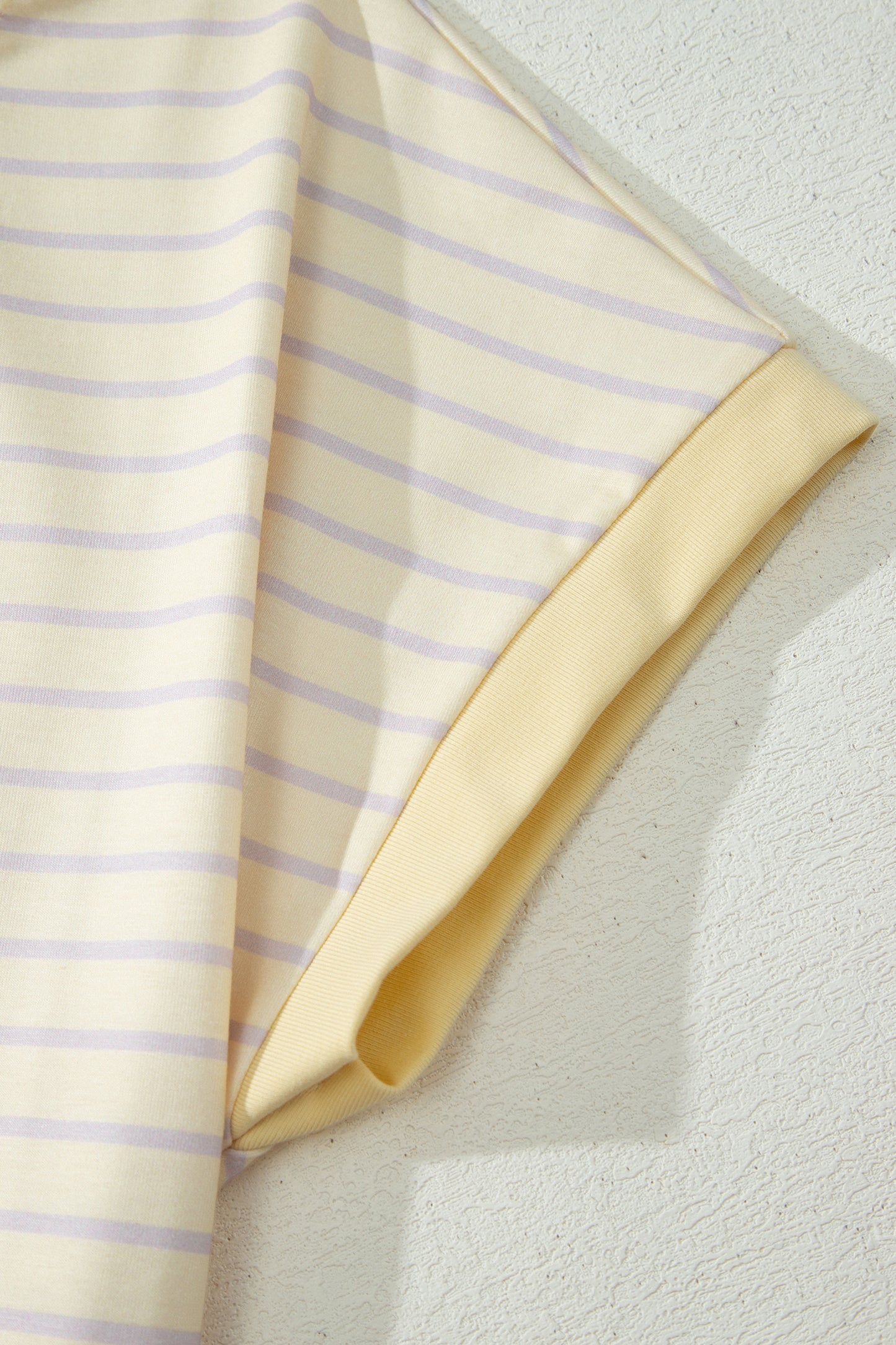 Yellow Stripe Relaxed Tee Drawstring Shorts 2pcs Outfit-Two Piece Sets/Short Sets-[Adult]-[Female]-2022 Online Blue Zone Planet