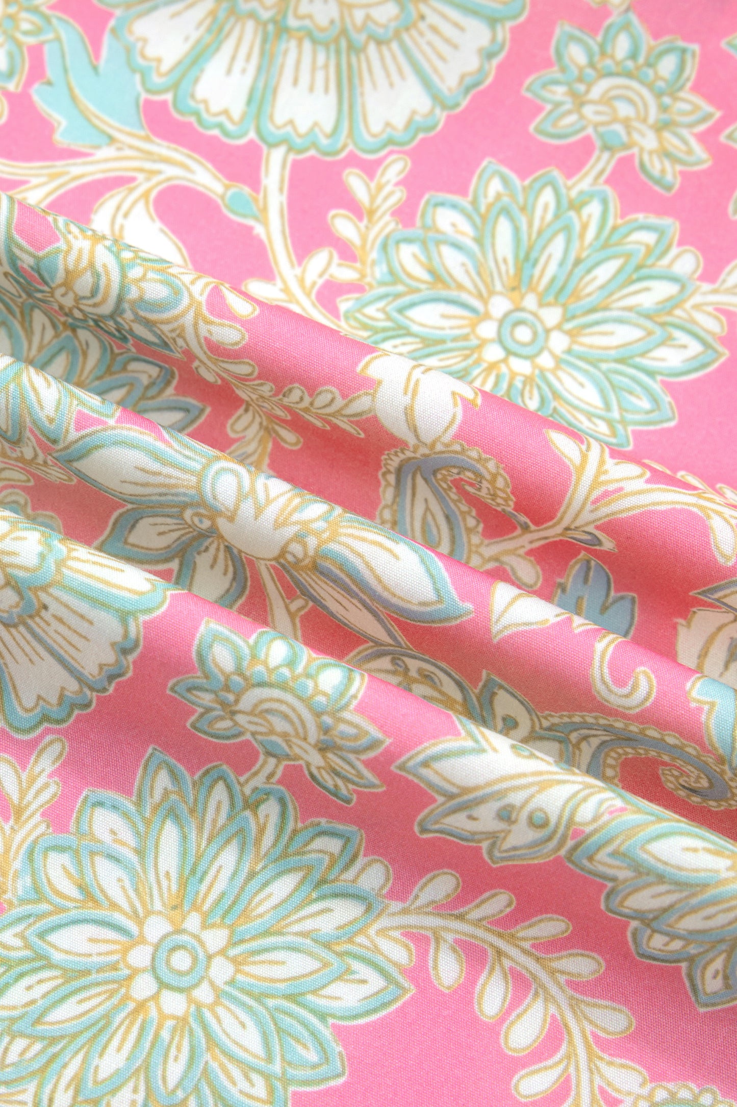 Pink Tie V Neck Floral Short Puff Sleeve Blouse-Tops/Blouses & Shirts-[Adult]-[Female]-2022 Online Blue Zone Planet