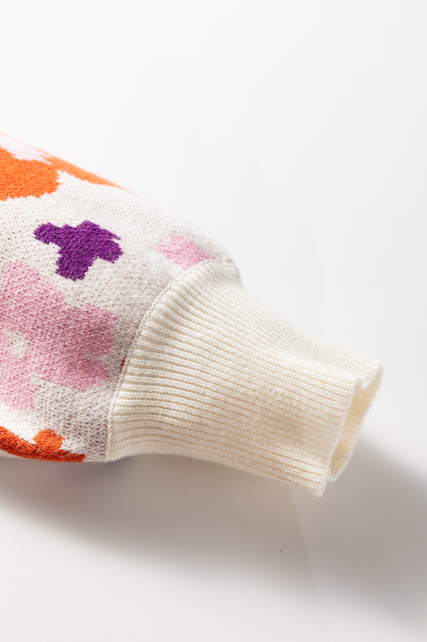 Khaki Fall Floral Pattern Drop Shoulder Sweater-TOPS / DRESSES-[Adult]-[Female]-2022 Online Blue Zone Planet