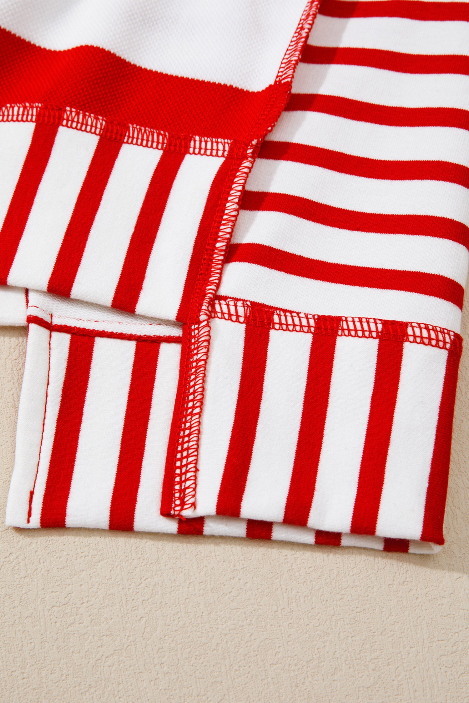 Red Stripe Sequin Bow Patriotic Half Sleeve Top-Tops/Tops & Tees-[Adult]-[Female]-2022 Online Blue Zone Planet