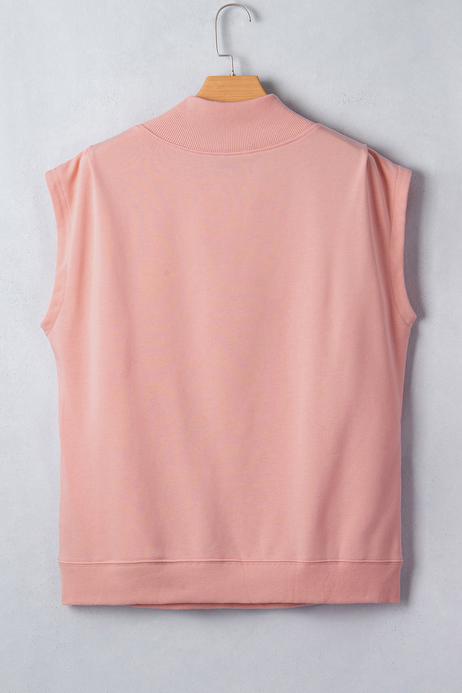 Black Solid Color High Neck Cap Sleeve Loose Top-Tops/Tops & Tees-[Adult]-[Female]-2022 Online Blue Zone Planet