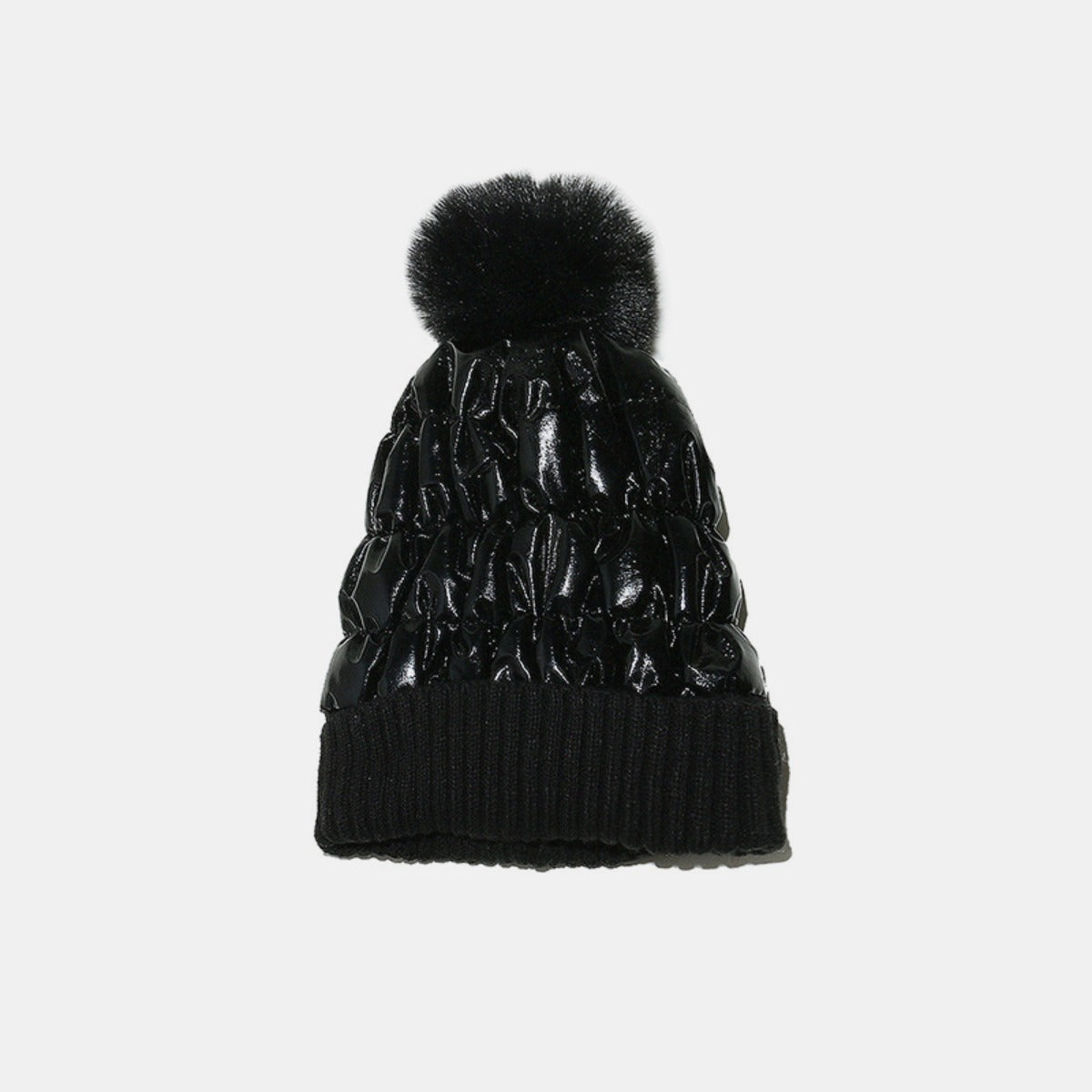 Thermal Knit Hat with Pompom-HATS-[Adult]-[Female]-Black-One Size-2022 Online Blue Zone Planet