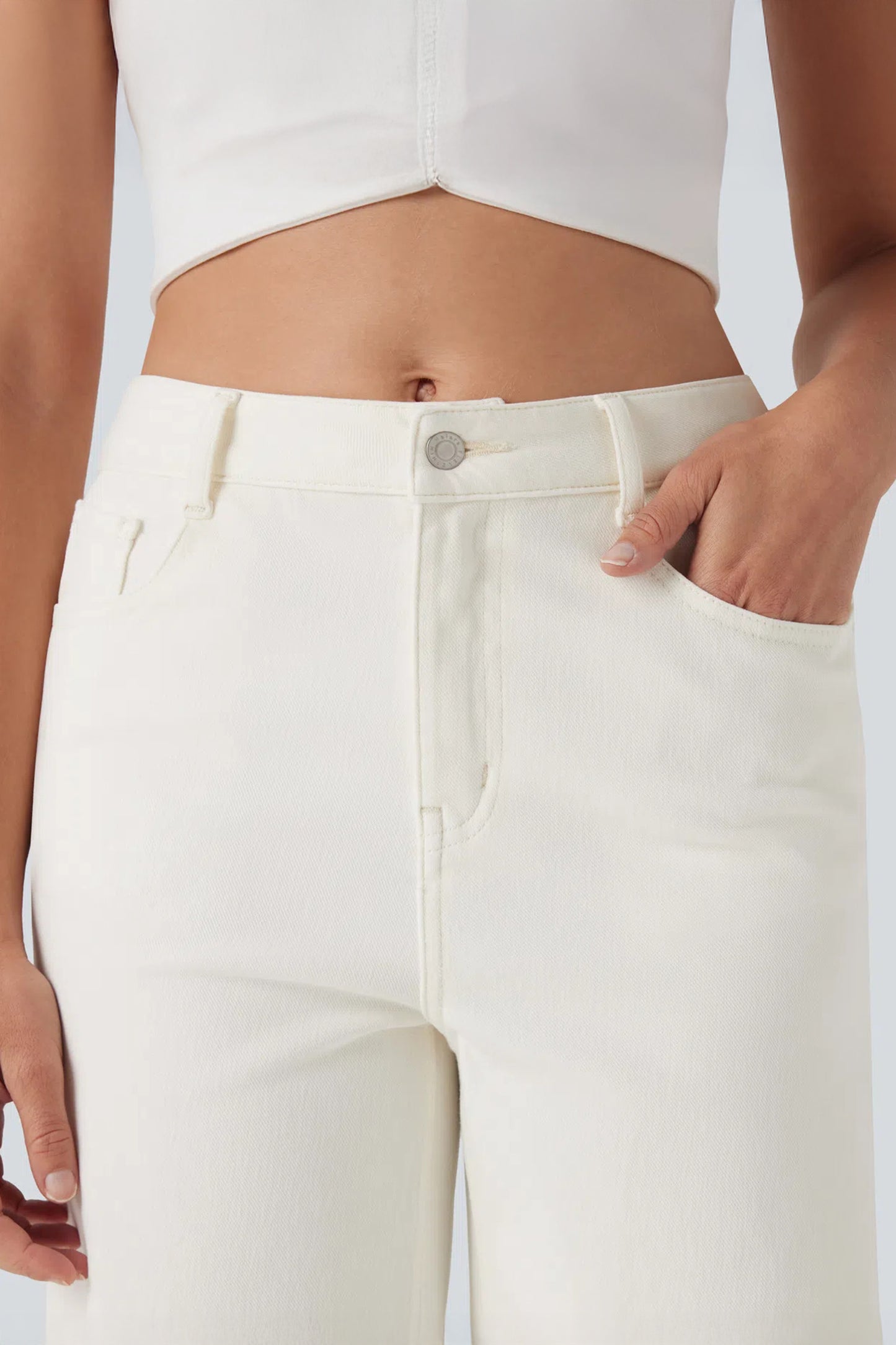White Solid Color Rolled Cuffs Denim Bermuda Shorts-Bottoms/Denim Shorts-[Adult]-[Female]-2022 Online Blue Zone Planet