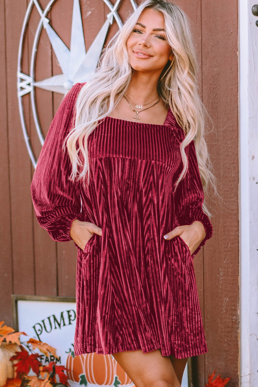 Zone Planet | Red Tie Back Square Neck Velvet Babydoll Dress - Red / S / 90%Polyester+10%Elastane by Blue Zone Planet Zone Planet | Red Tie Back Square Neck Velvet Babydoll Dress - Red / S / 90%Polyester+10%Elastane by Blue Zone Planet