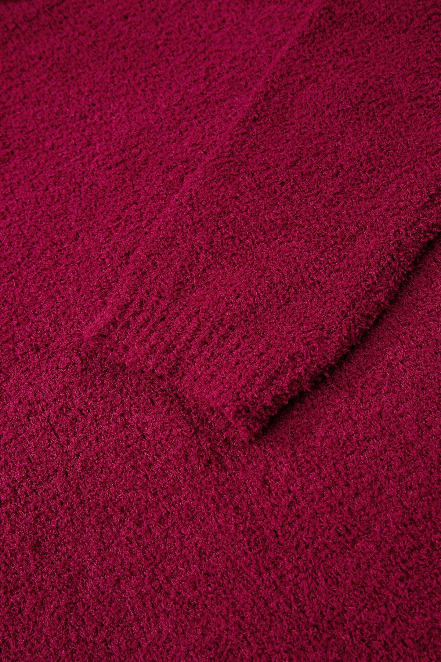 Burgundy Popcorn Mock Neck Solid Sweater-Sweaters & Cardigans/Sweaters-[Adult]-[Female]-2022 Online Blue Zone Planet