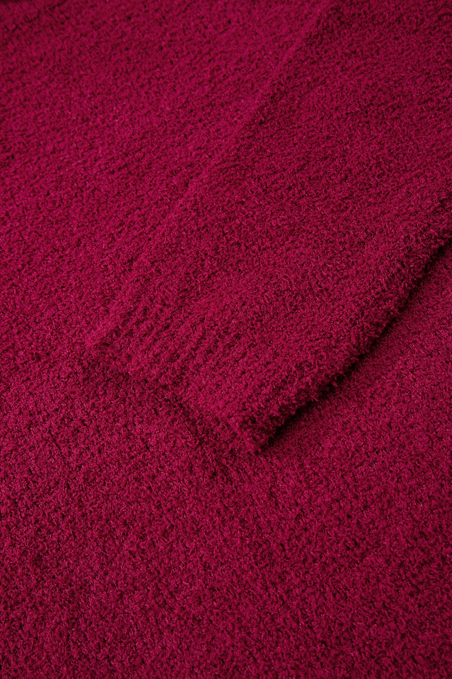 Burgundy Popcorn Mock Neck Solid Sweater-Sweaters & Cardigans/Sweaters-[Adult]-[Female]-2022 Online Blue Zone Planet