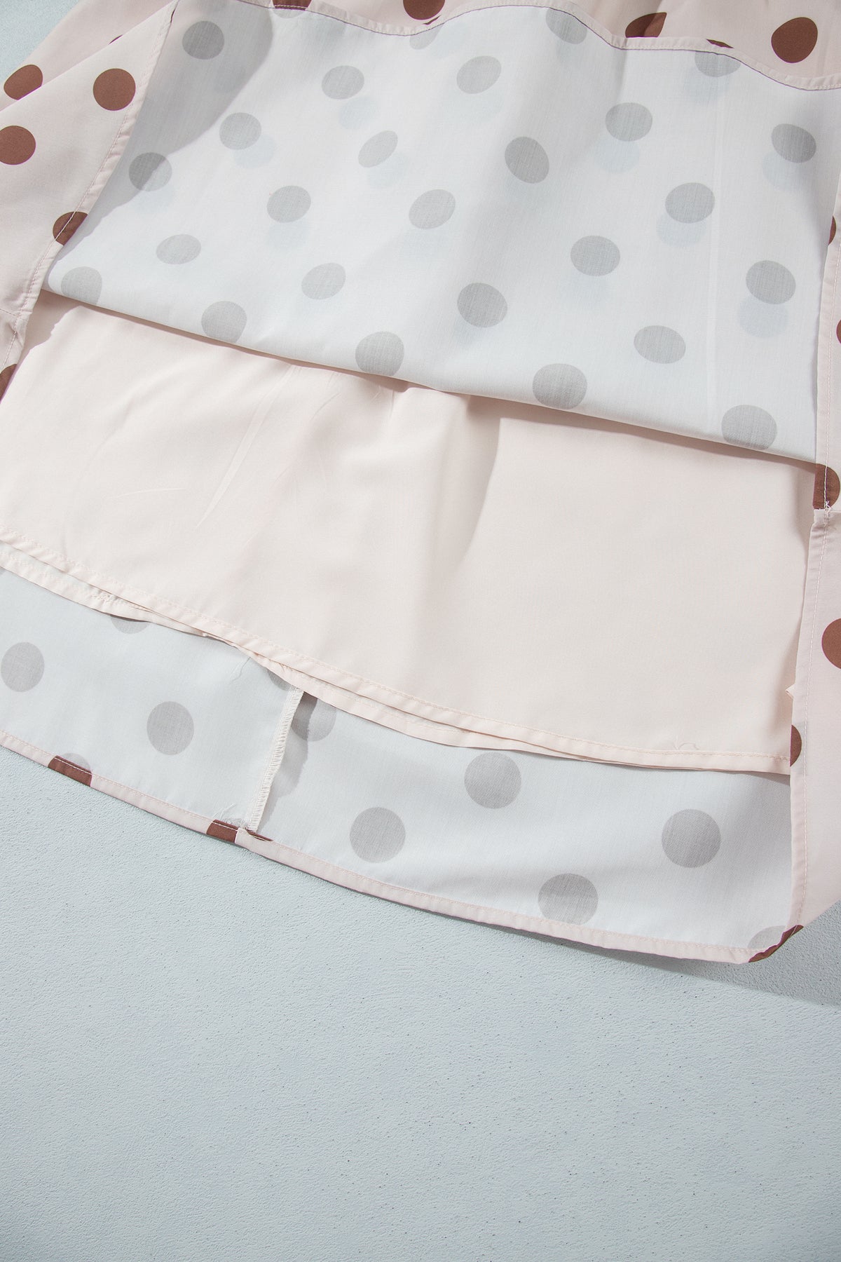 Beige Polka Dot Midi Long Sleeve Dress-TOPS / DRESSES-[Adult]-[Female]-2022 Online Blue Zone Planet