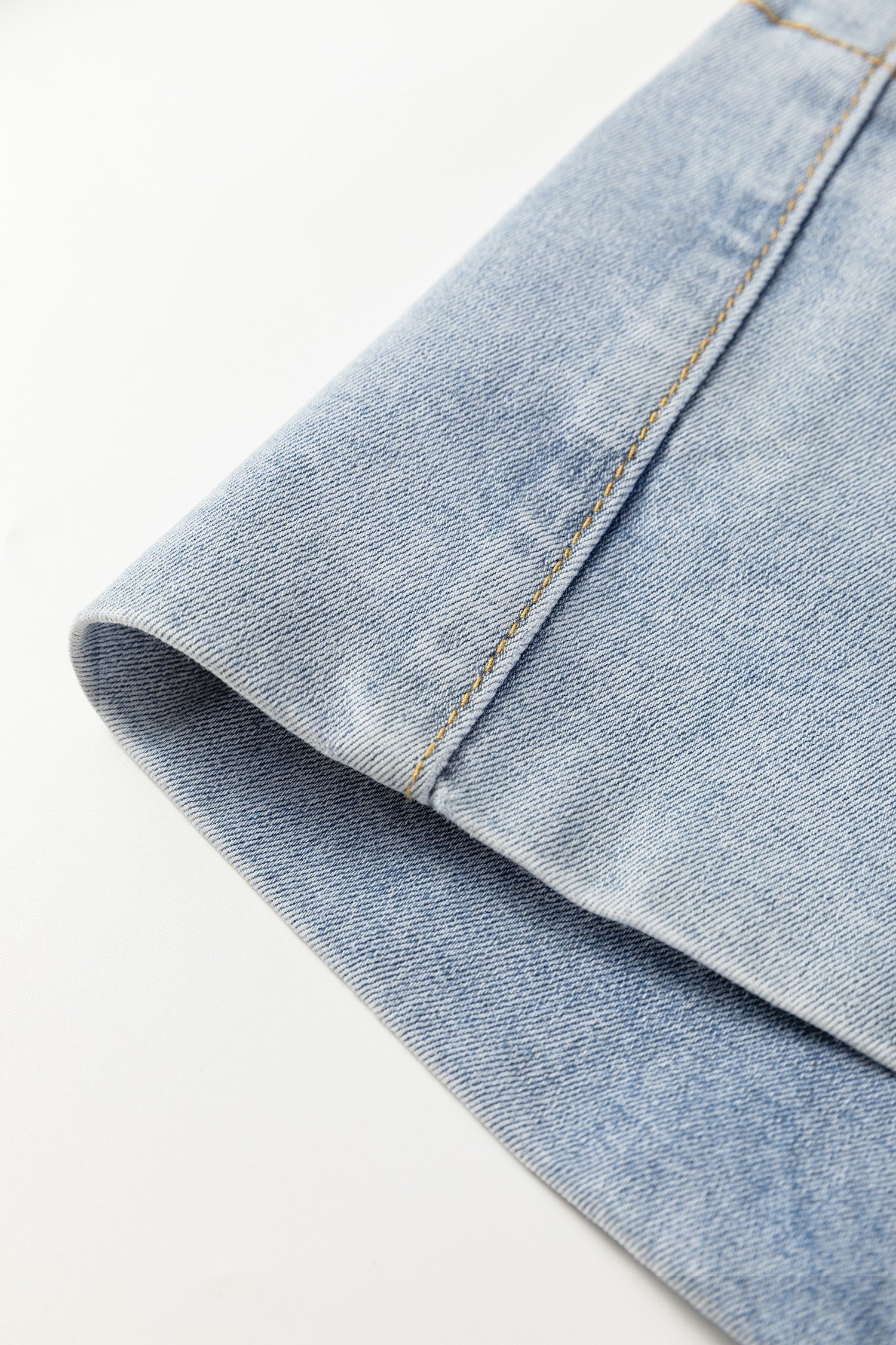 Beau Blue Mid Rise Pearl Embellished Split Wide Leg Jeans-Bottoms/Jeans-[Adult]-[Female]-2022 Online Blue Zone Planet