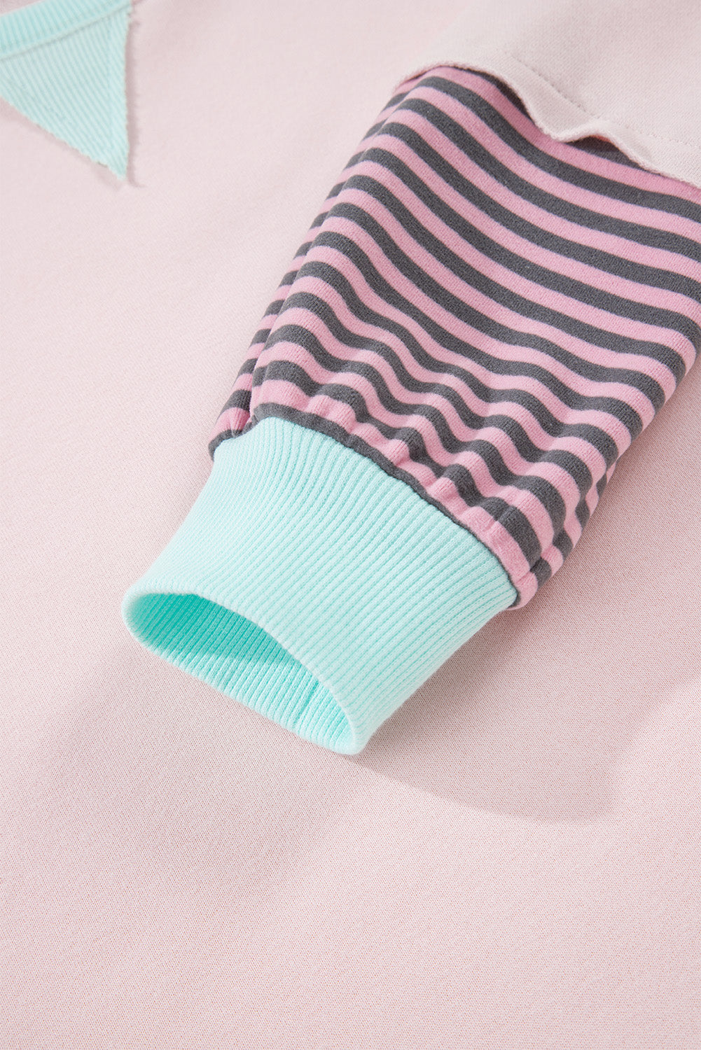 Delicacy Striped Colorblock Patchwork Drop Shoulder Sweatshirt-Tops/Sweatshirts & Hoodies-[Adult]-[Female]-2022 Online Blue Zone Planet