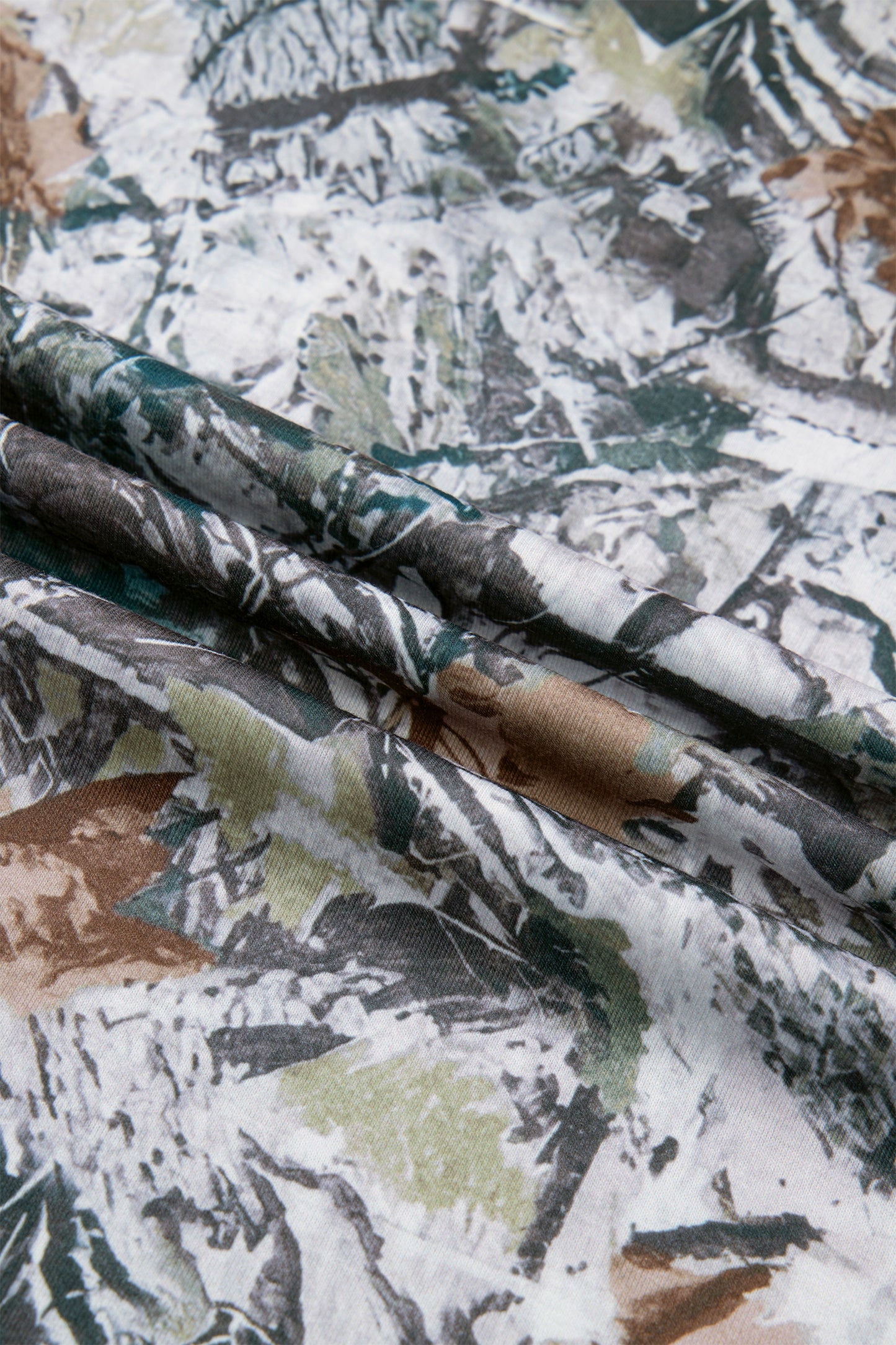 Gray Abstract Woodland Print Tunic Henley T Shirt-Tops/Tops & Tees-[Adult]-[Female]-2022 Online Blue Zone Planet